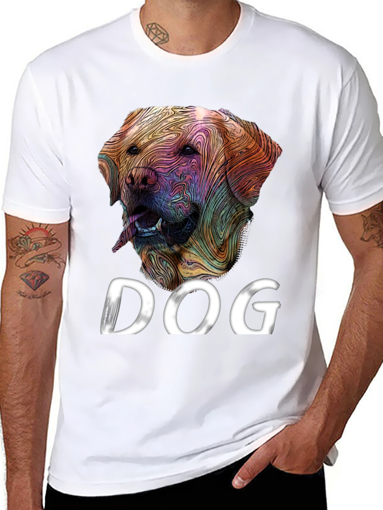 Black Dog Graphic Tee - Artistic Labrador Design view 8