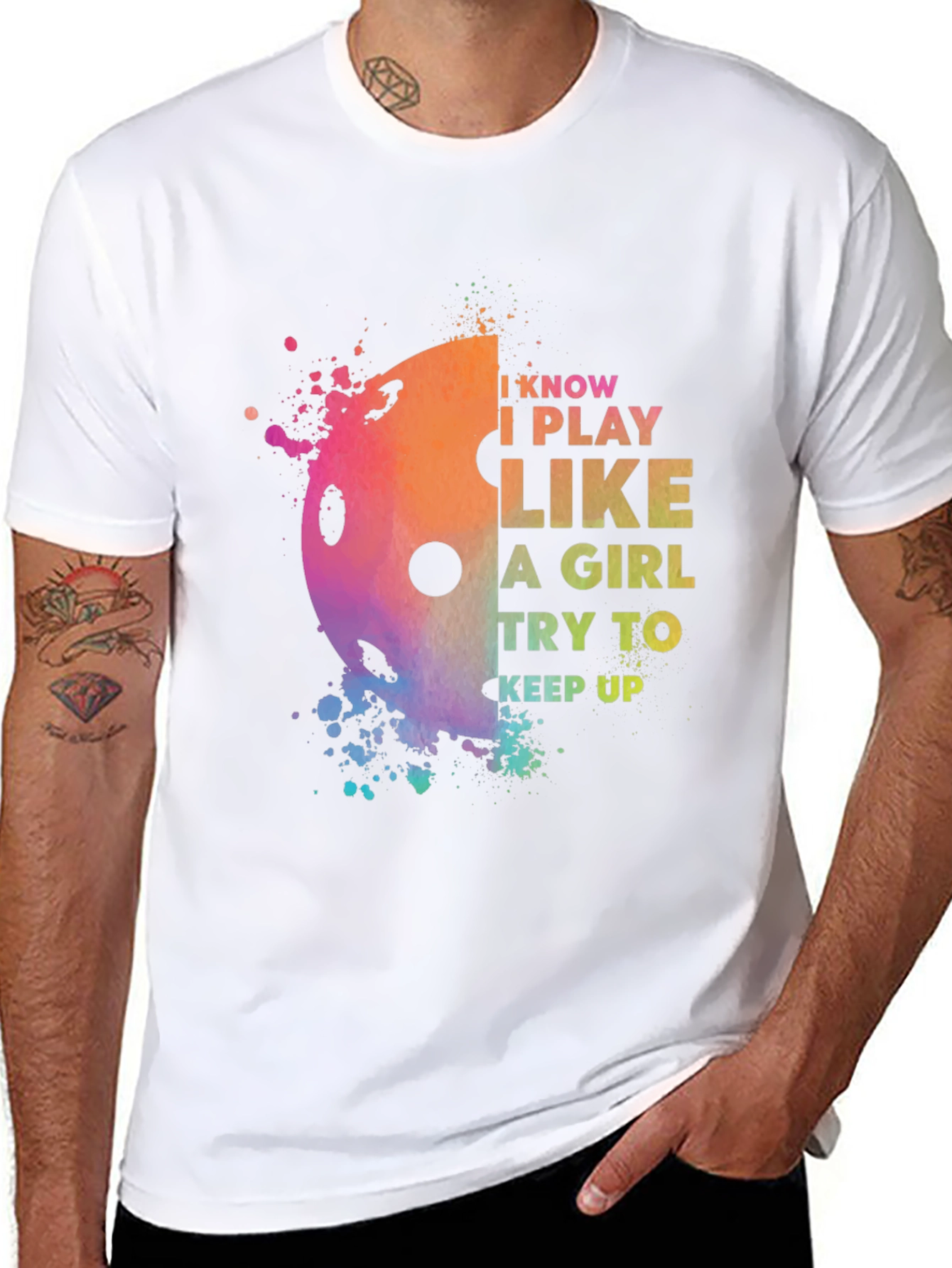 Black Pickleball I Play Like A Girl T-Shirt view 8