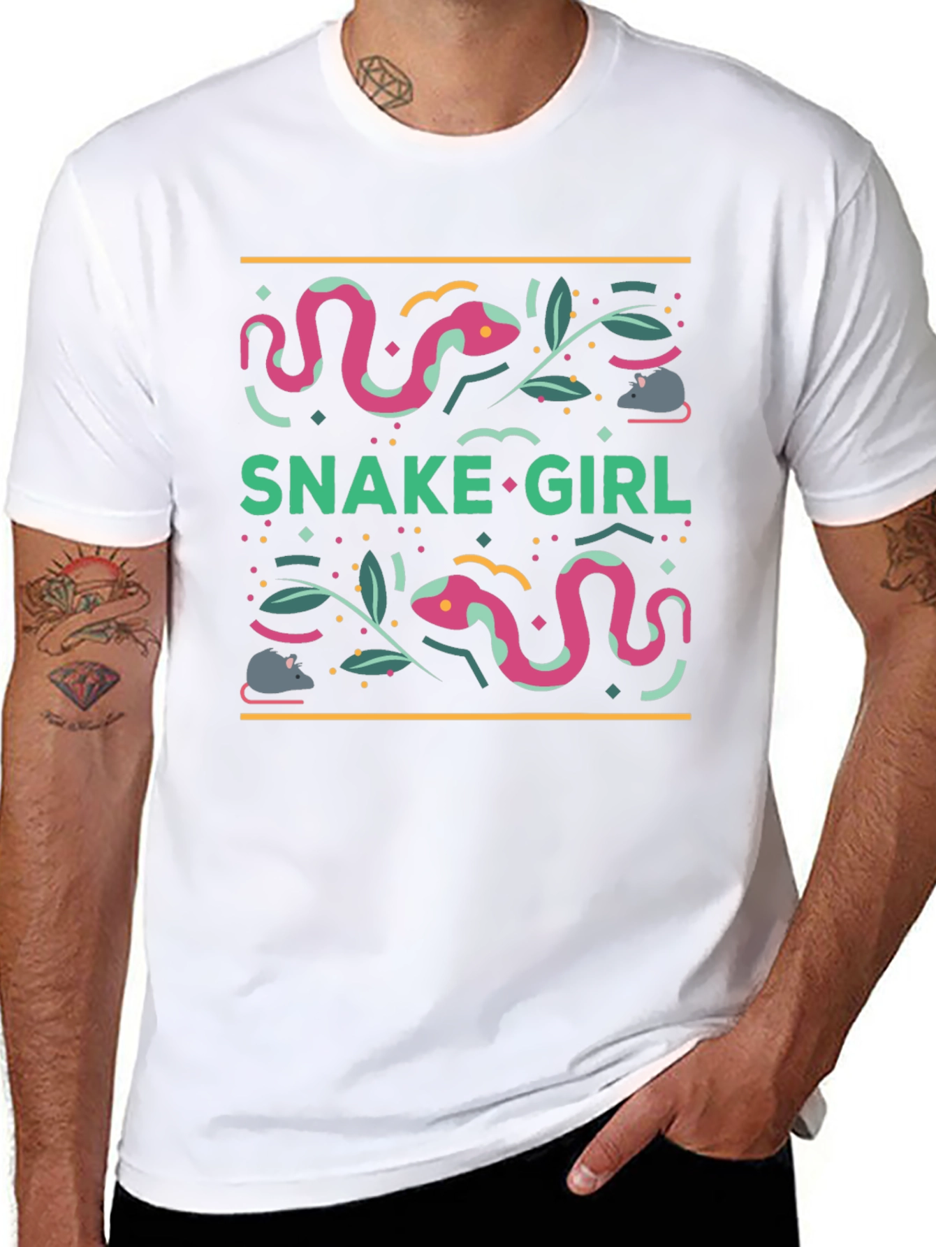 Black Snake Girl Graphic Tee - Quirky & Unique view 8