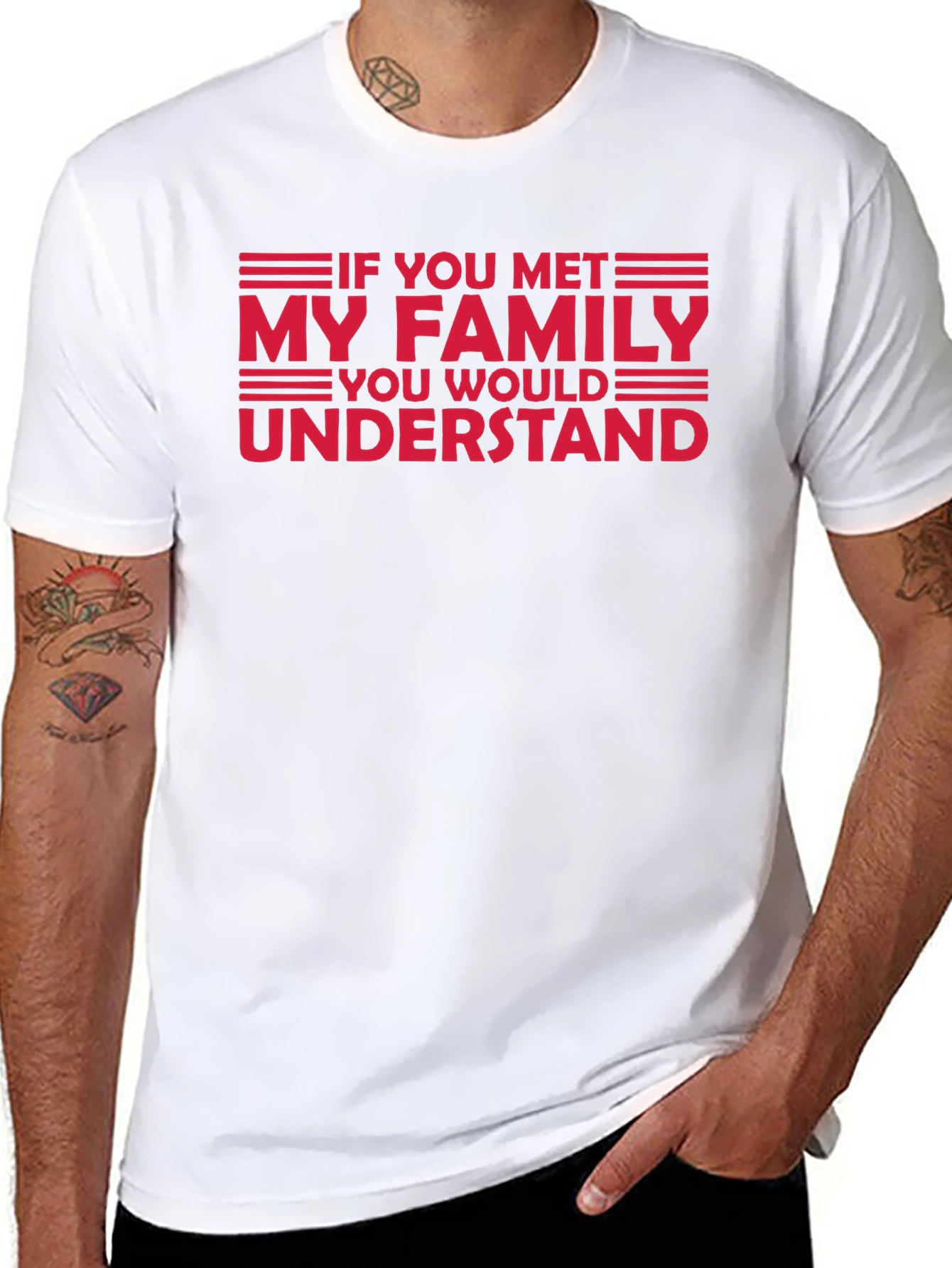 Black Funny Family T-Shirt - "If You Met My Family, You'd Understand" view 8
