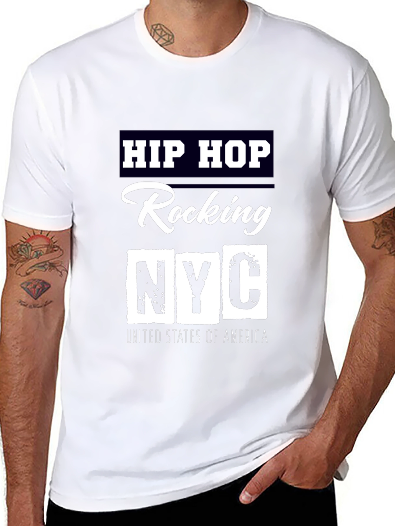 Black Hip Hop Rocking NYC T-Shirt view 8
