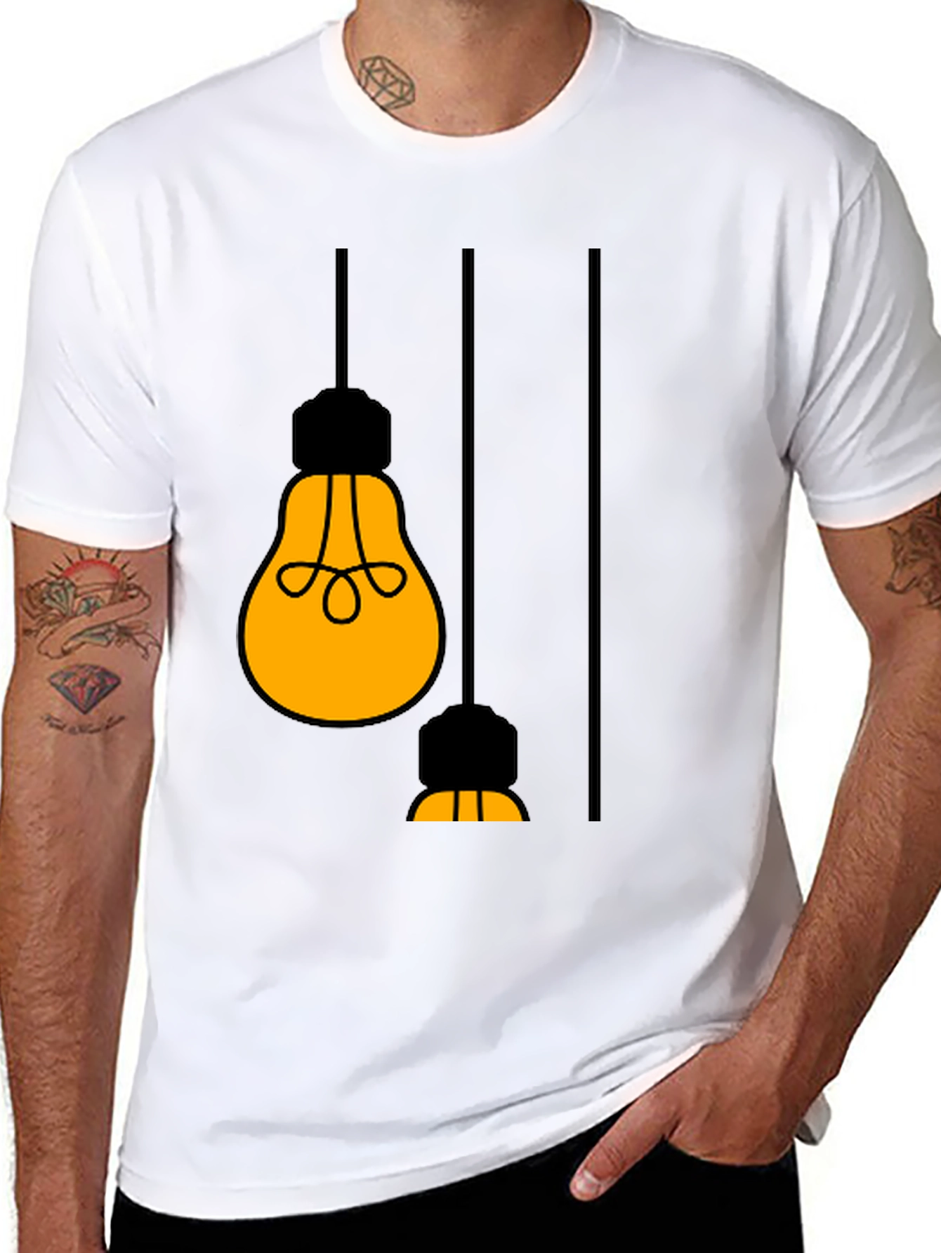 Black Illuminating Light Bulb Graphic Tee view 8