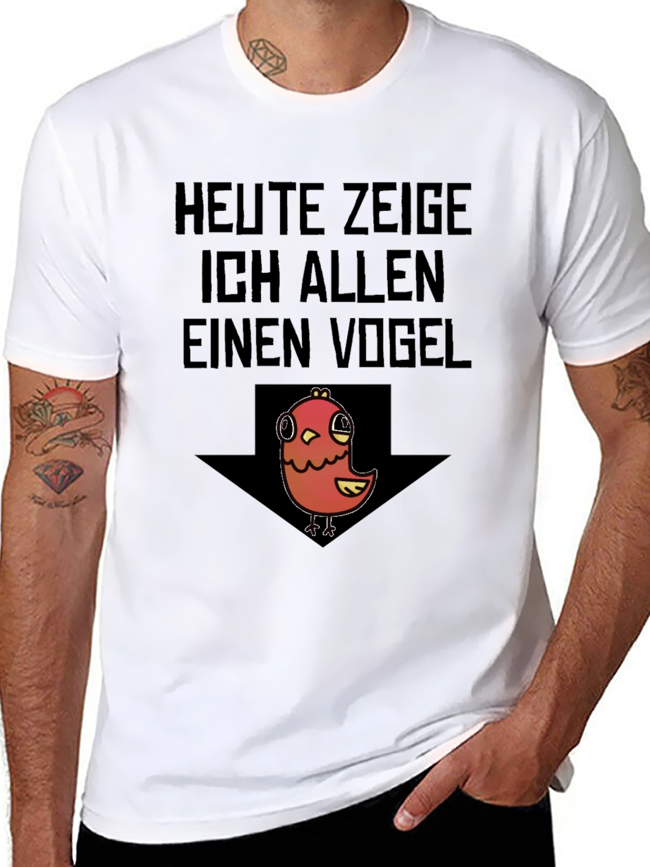 Black Heute Zeige Vogel T-Shirt - Funny Bird Graphic Tee view 8