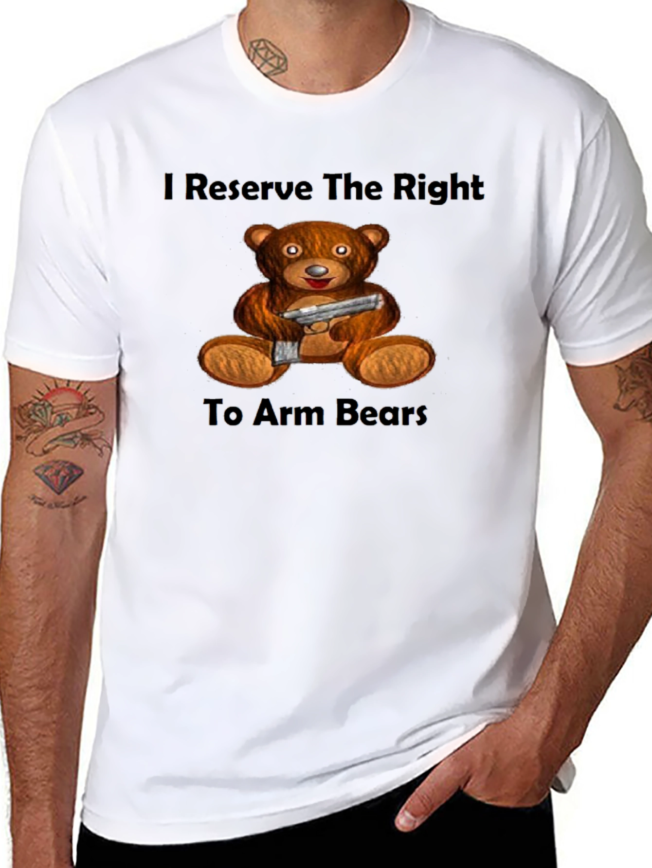 Black I Reserve The Right To Arm Bears T-Shirt view 8