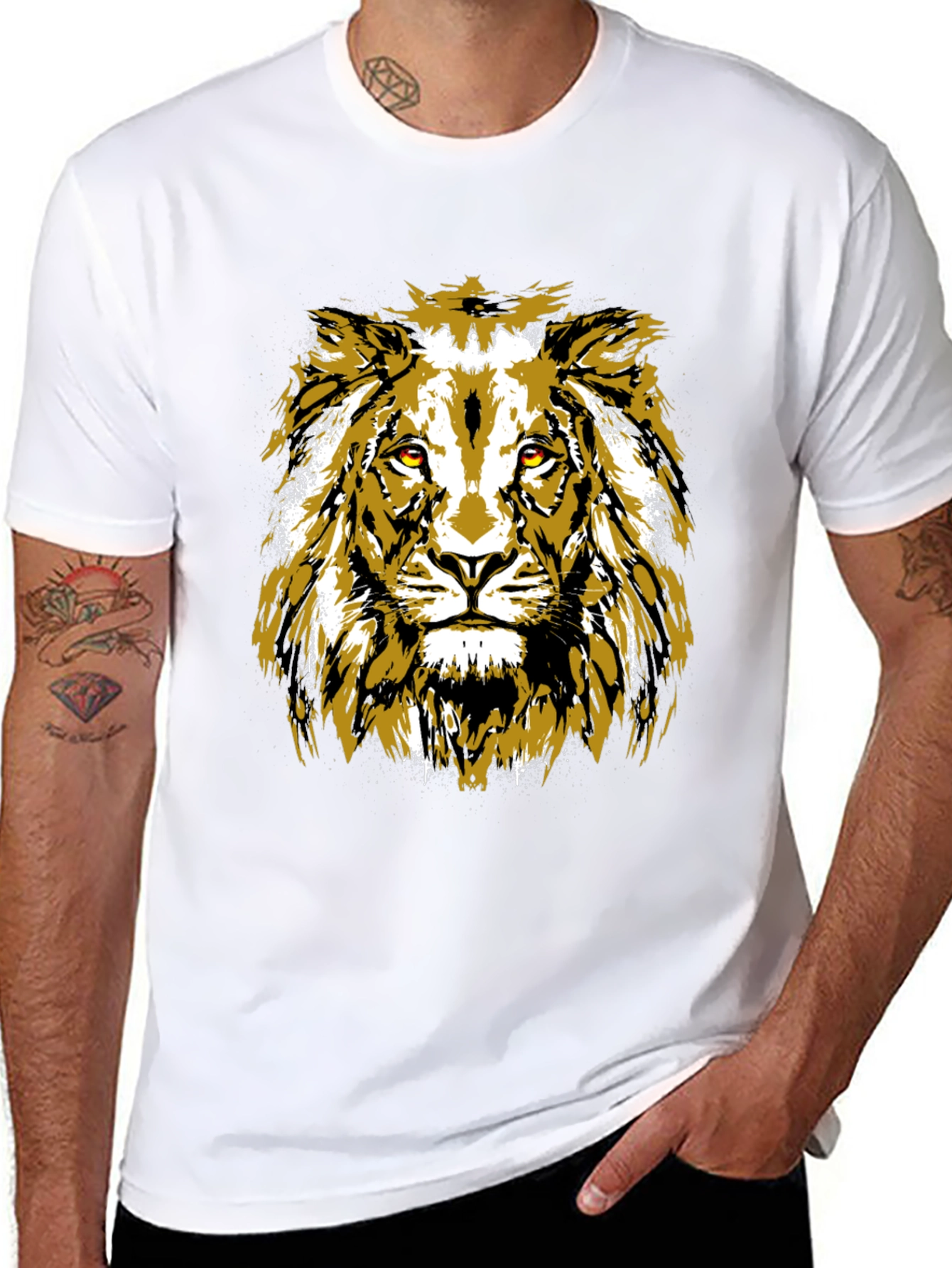 Black Lion Graphic Black T-Shirt view 8