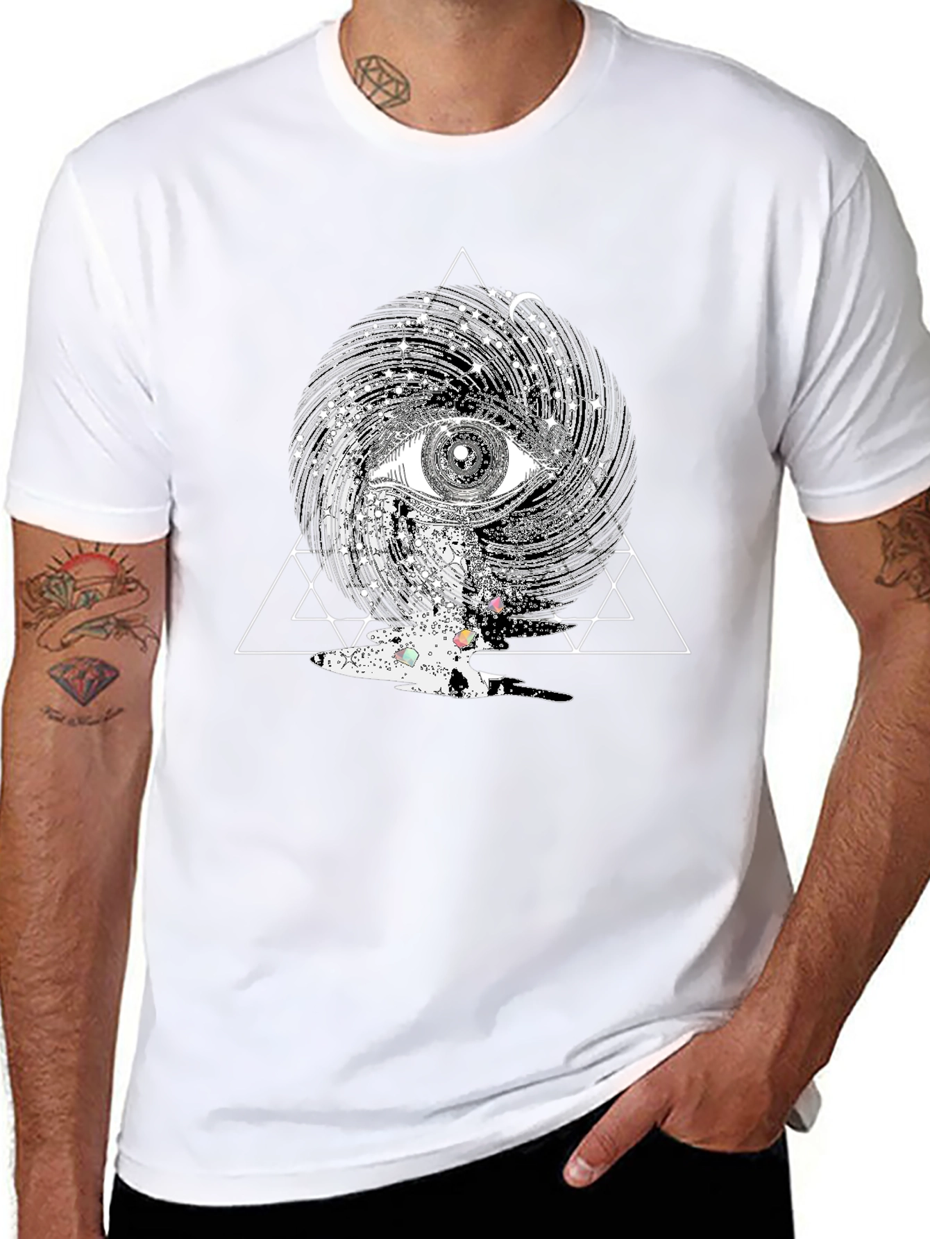 Black Mystic Eye Graphic Tee - Black view 8