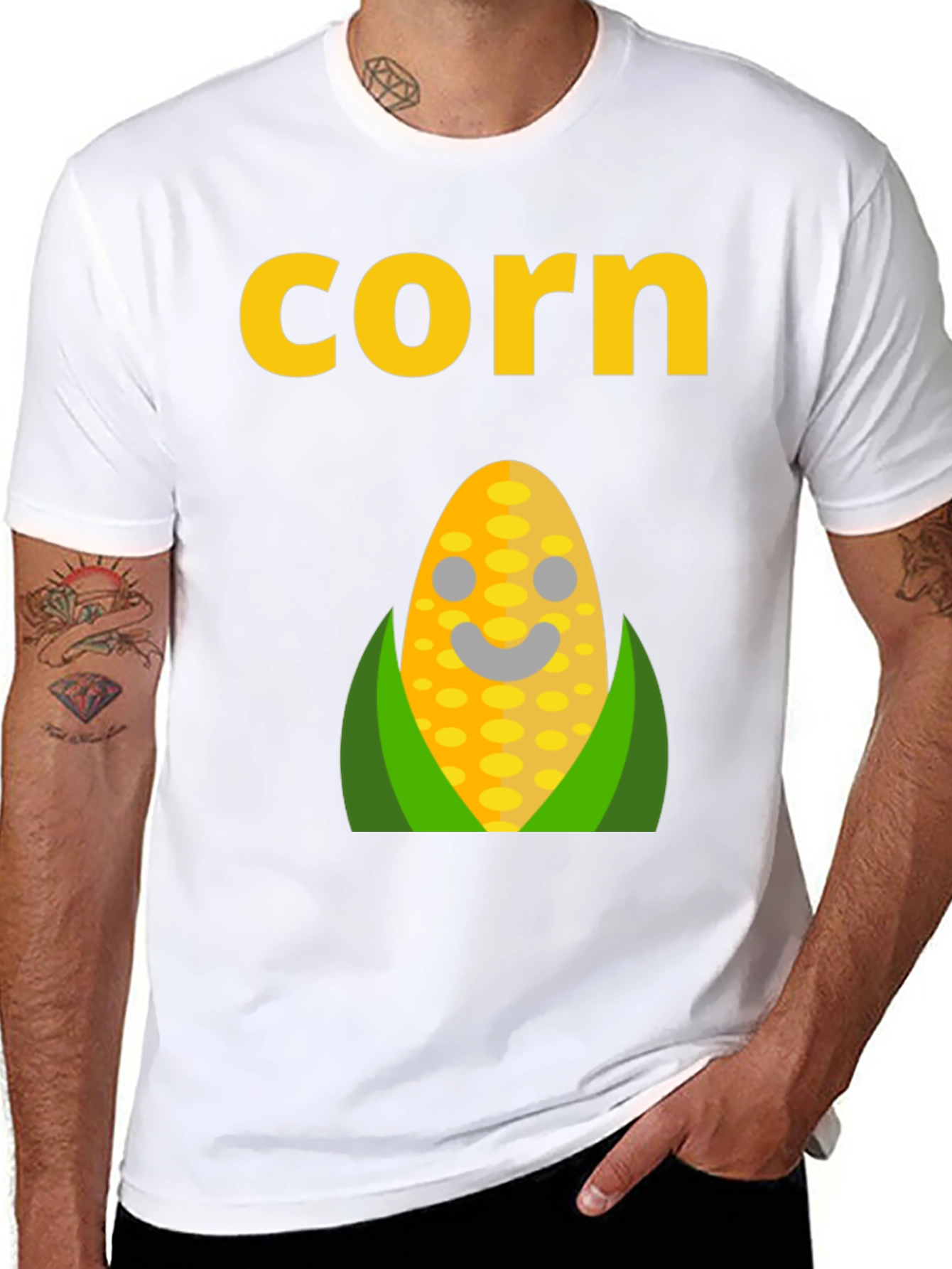 Black Corn Graphic Tee - Funny Food T-Shirt view 8