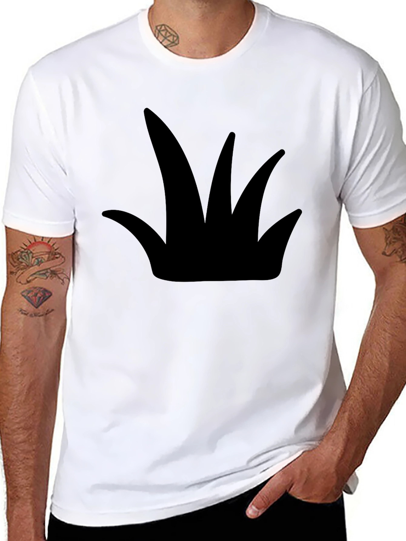 Black Bold Graphic Tee - Black Crown Design view 8