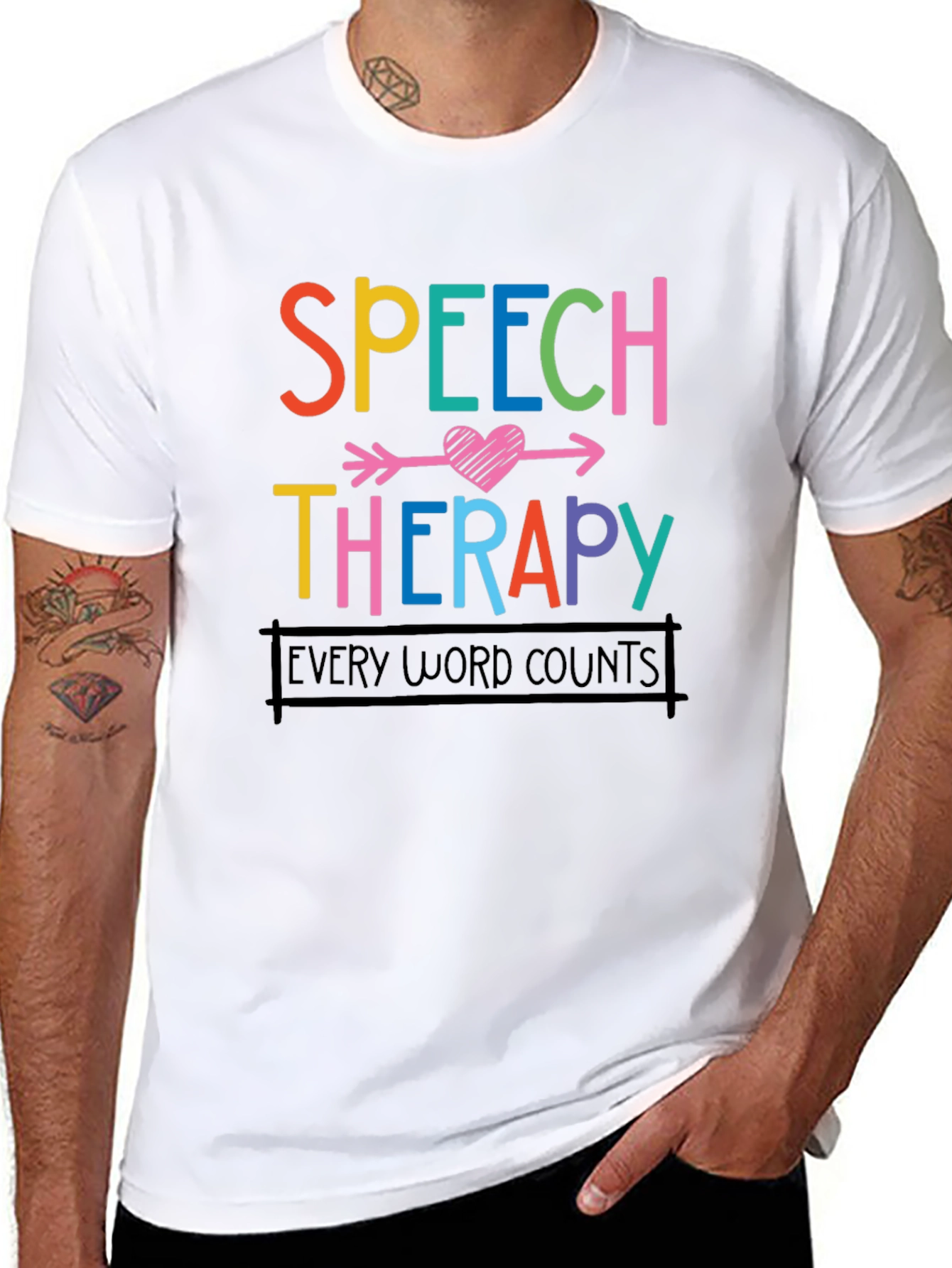 Black Speech Therapy Shirt - Every Word Counts view 8
