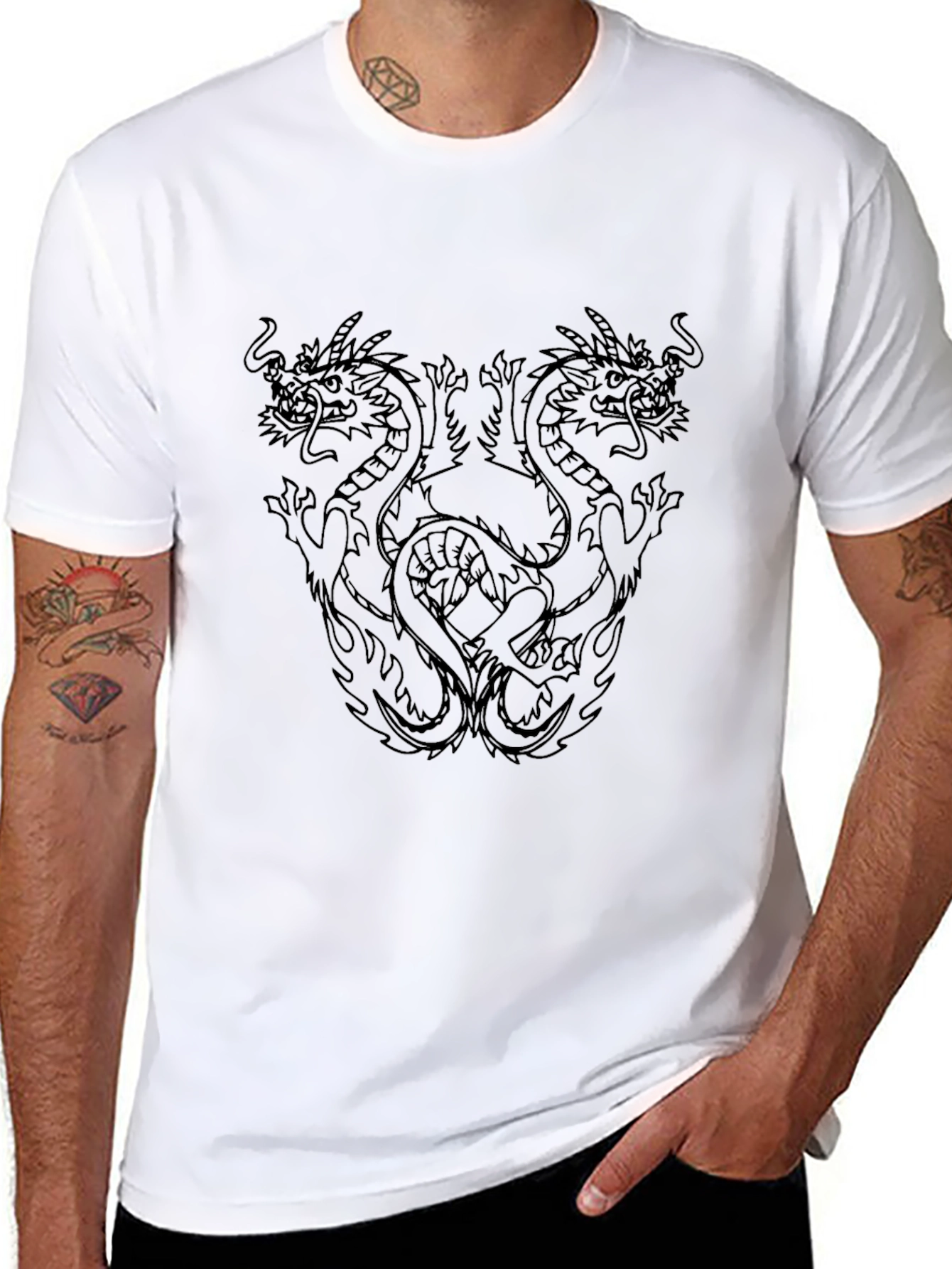 Black Dragon Graphic Black T-Shirt view 8