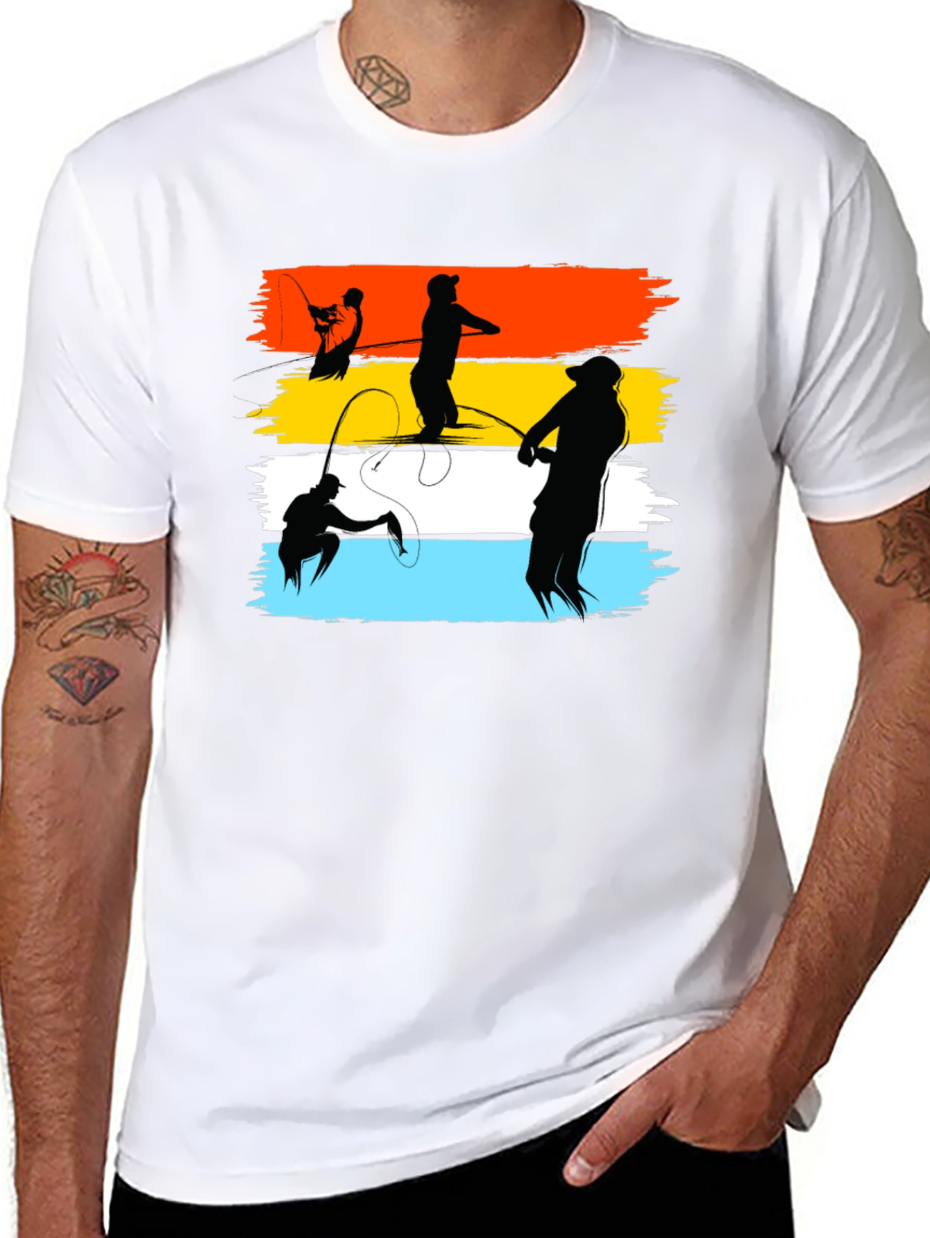 Black Fishing Silhouette T-Shirt - Angler's Dream Tee view 8