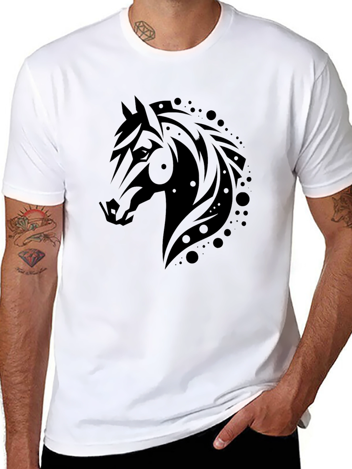 Black Black Horse Graphic T-Shirt view 8