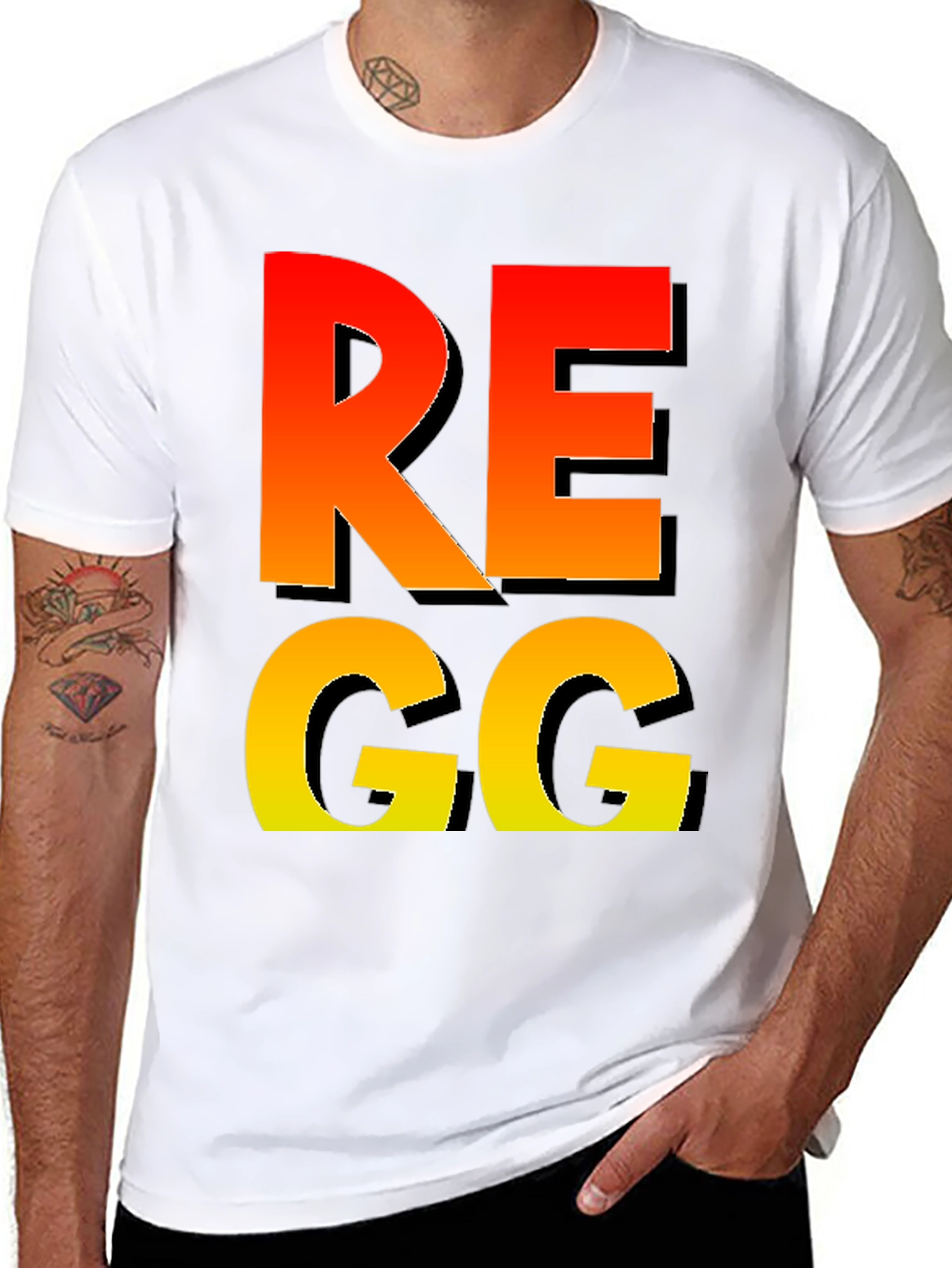 Black Funny REGG T-Shirt - Novelty Gaming Tee view 8