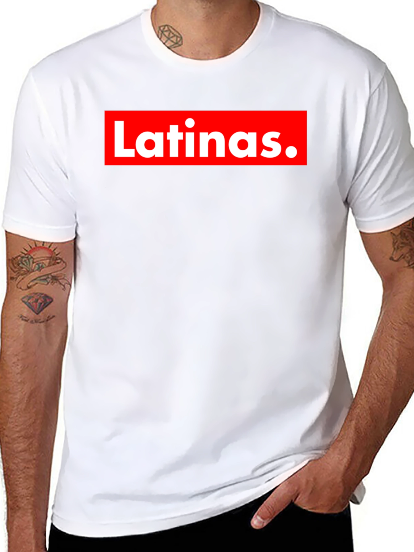 Black Latinas Graphic Tee - Red Box Logo - Trendy Fashion Shirt view 8
