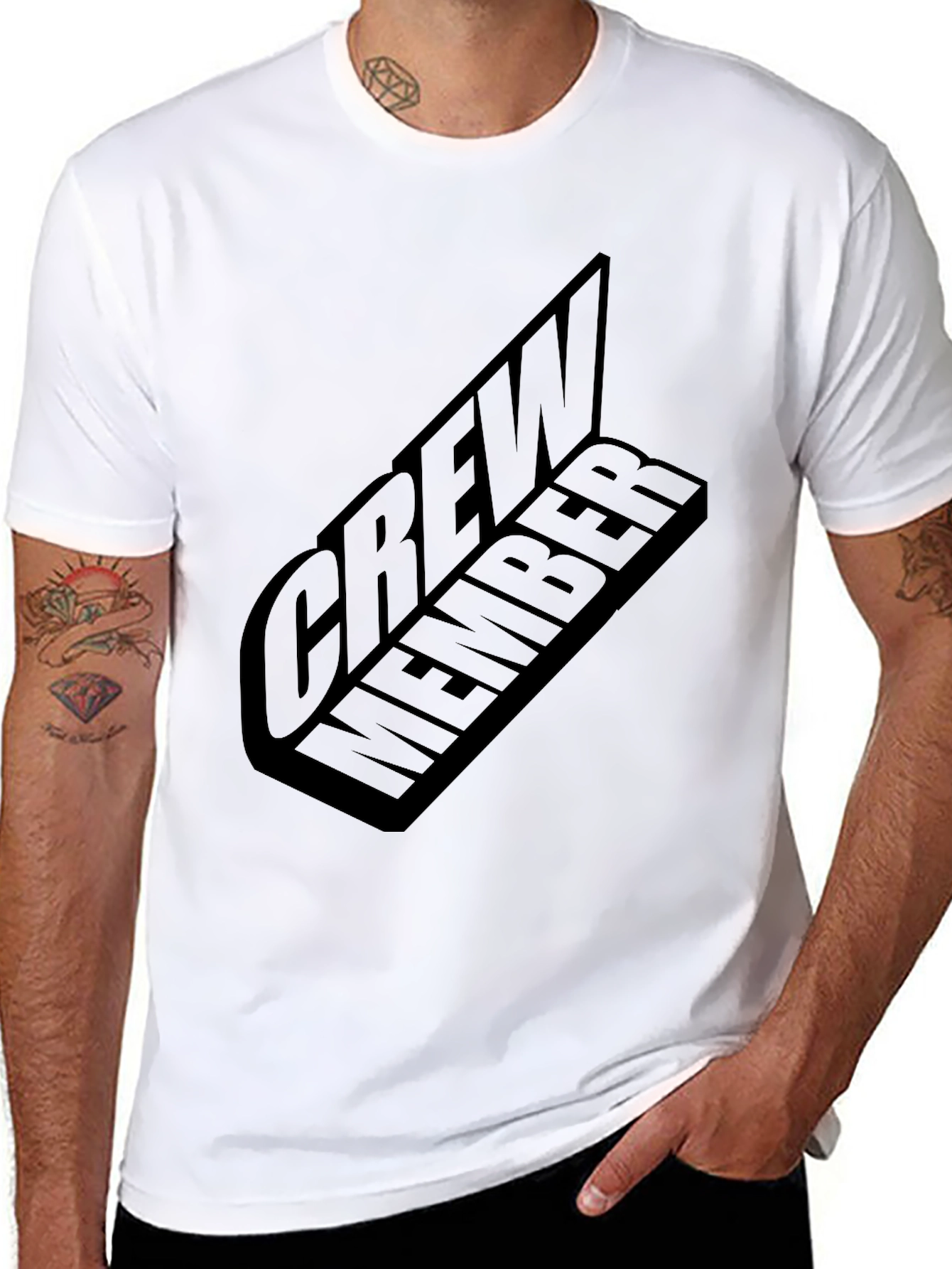 Black Crew Member Graphic Black T-Shirt view 8