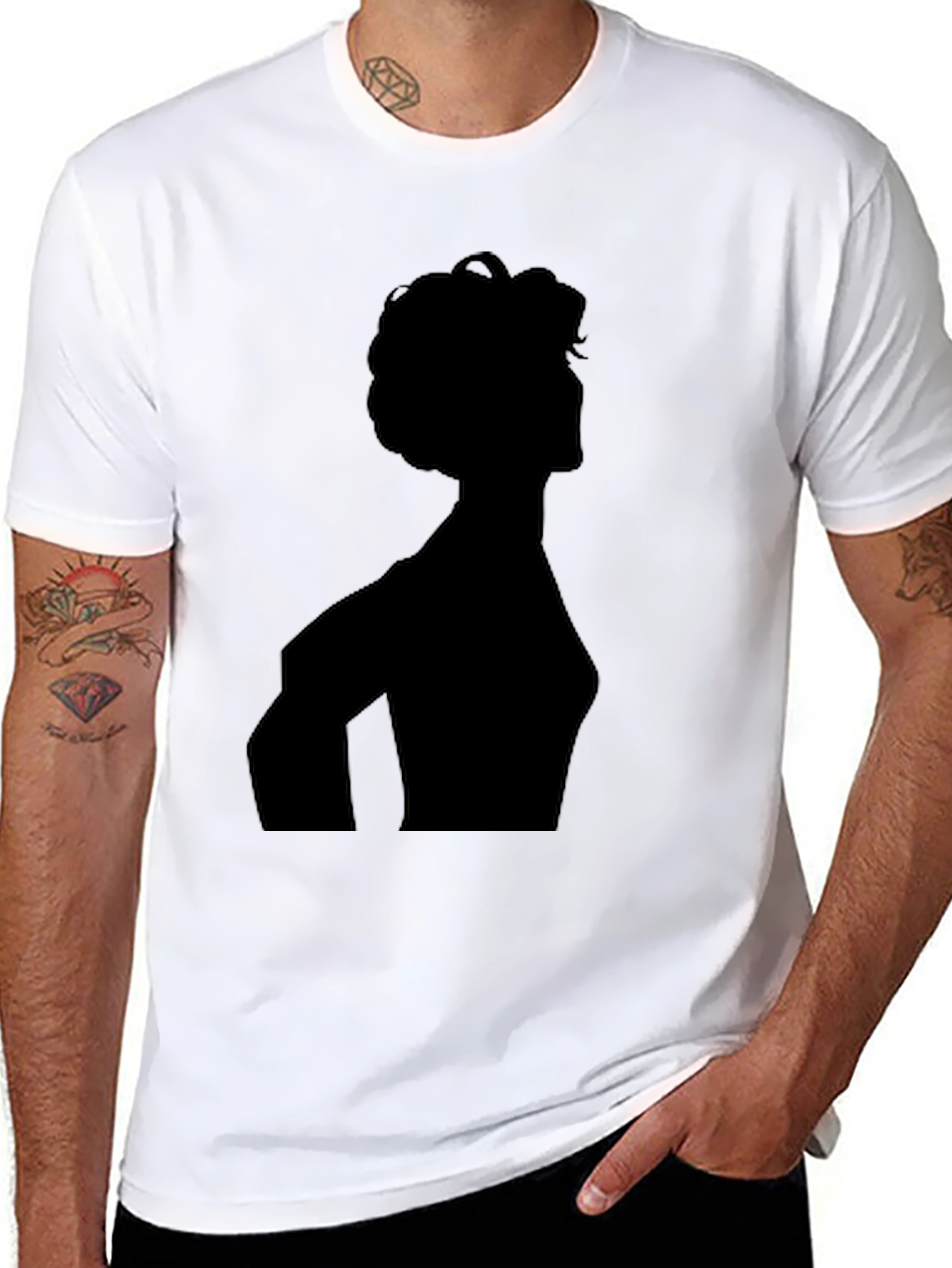 Black Silhouette Graphic Tee - Men's Black T-Shirt view 8
