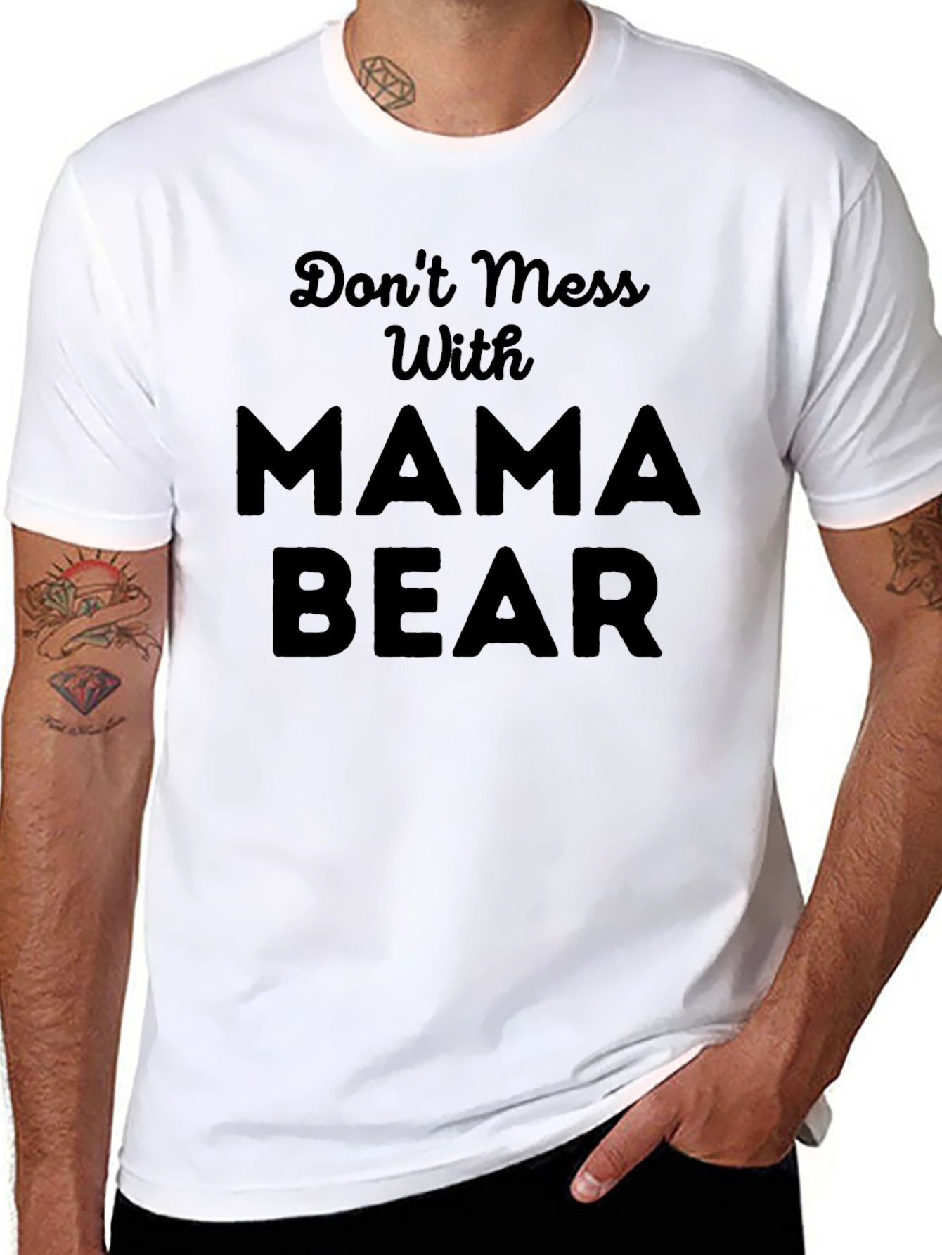 Black Don't Mess With Mama Bear T-Shirt - Black view 8
