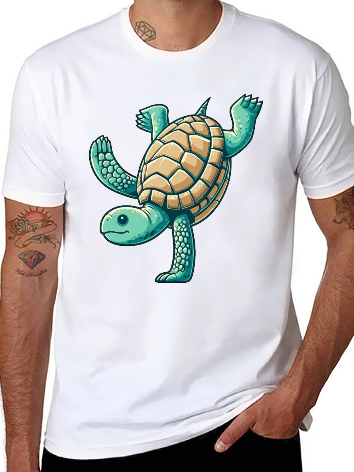 Black Fun Turtle Graphic Black T-Shirt view 8