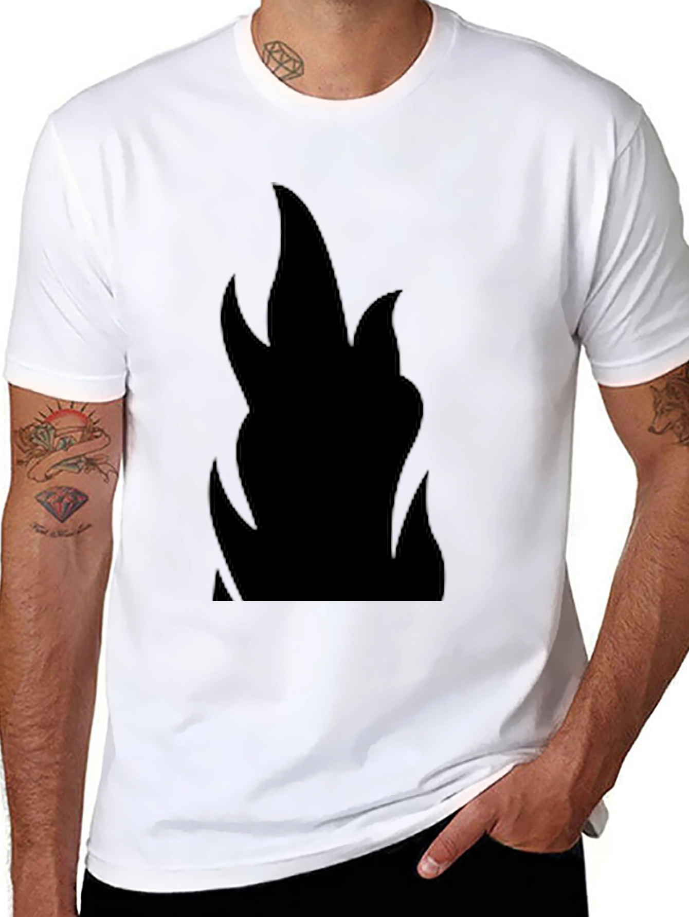 Black Flame Graphic Black T-Shirt view 8