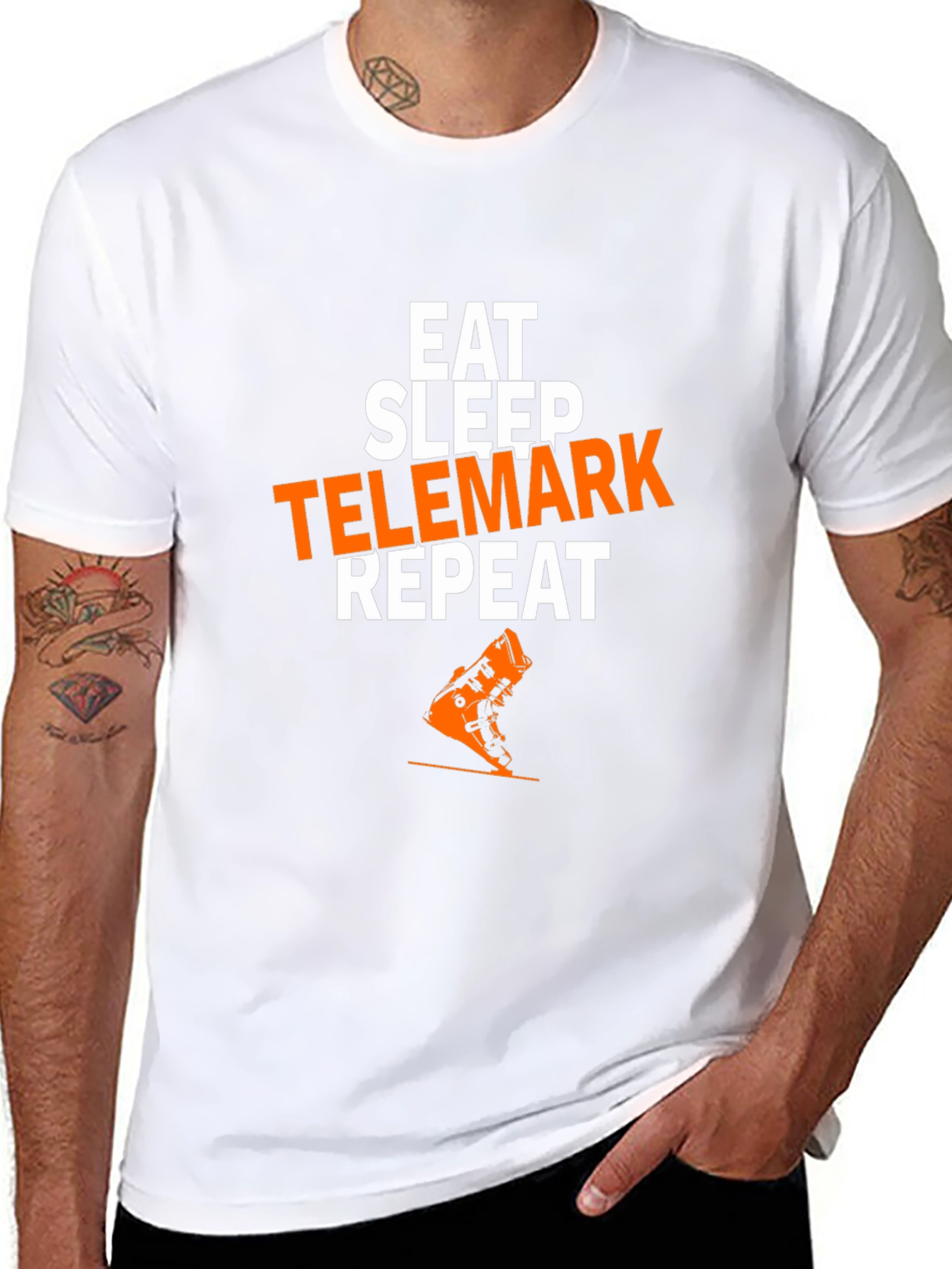 Black Eat Sleep Telemark Repeat T-Shirt view 8