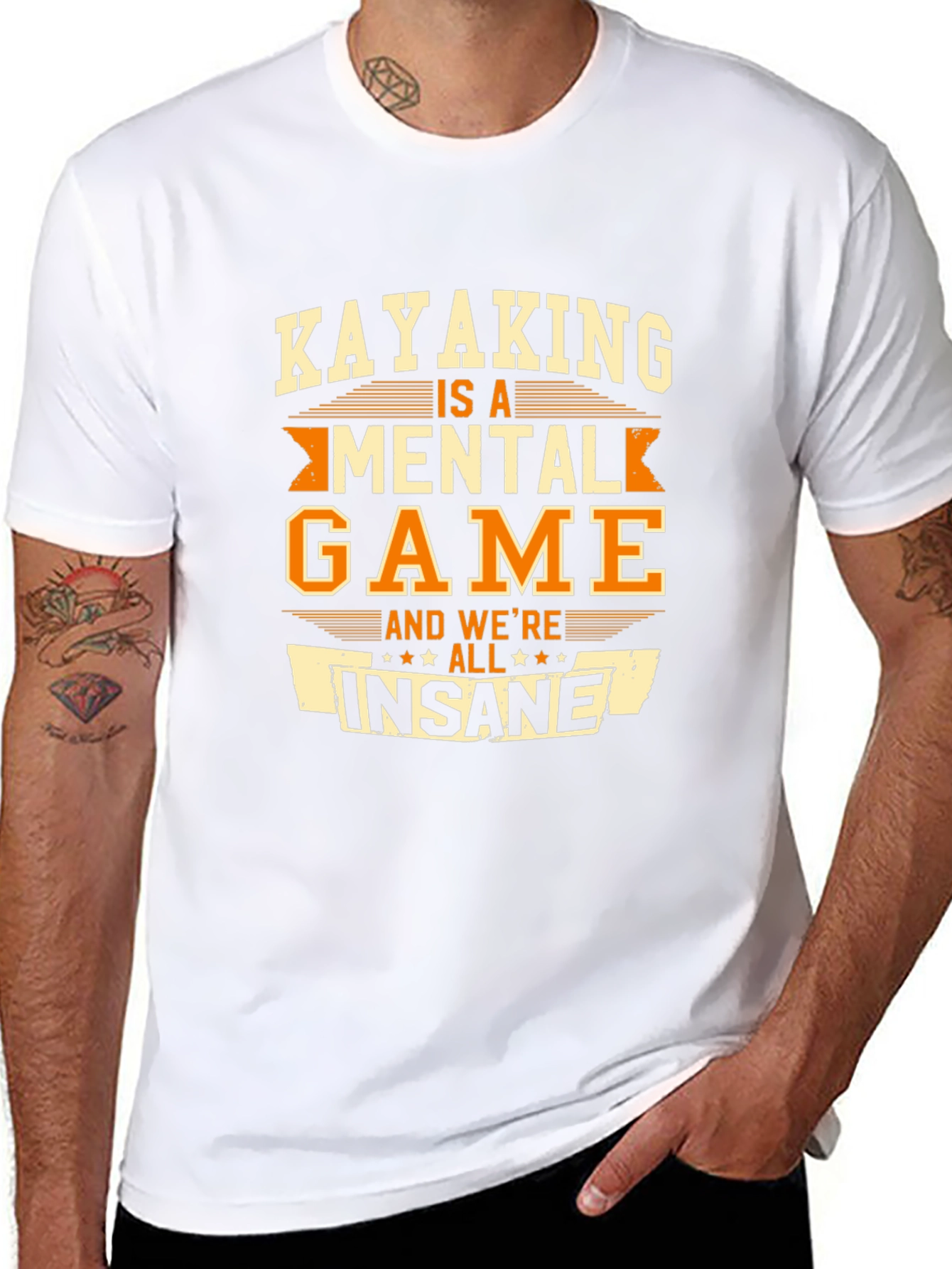 Black Kayaking Mental Game T-Shirt view 8