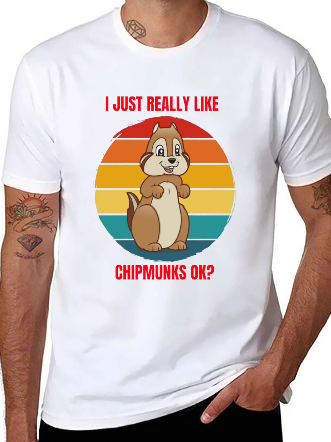 Black I Just Really Like Chipmunks OK? Graphic Tee view 8