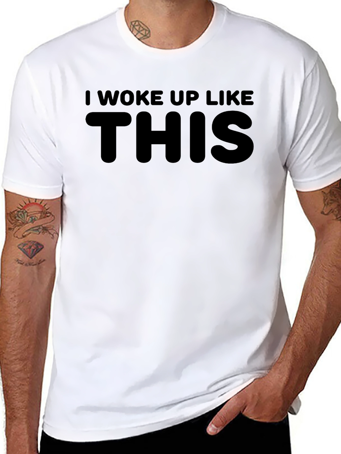Black I Woke Up Like This T-Shirt - Comfy Casual Tee view 8