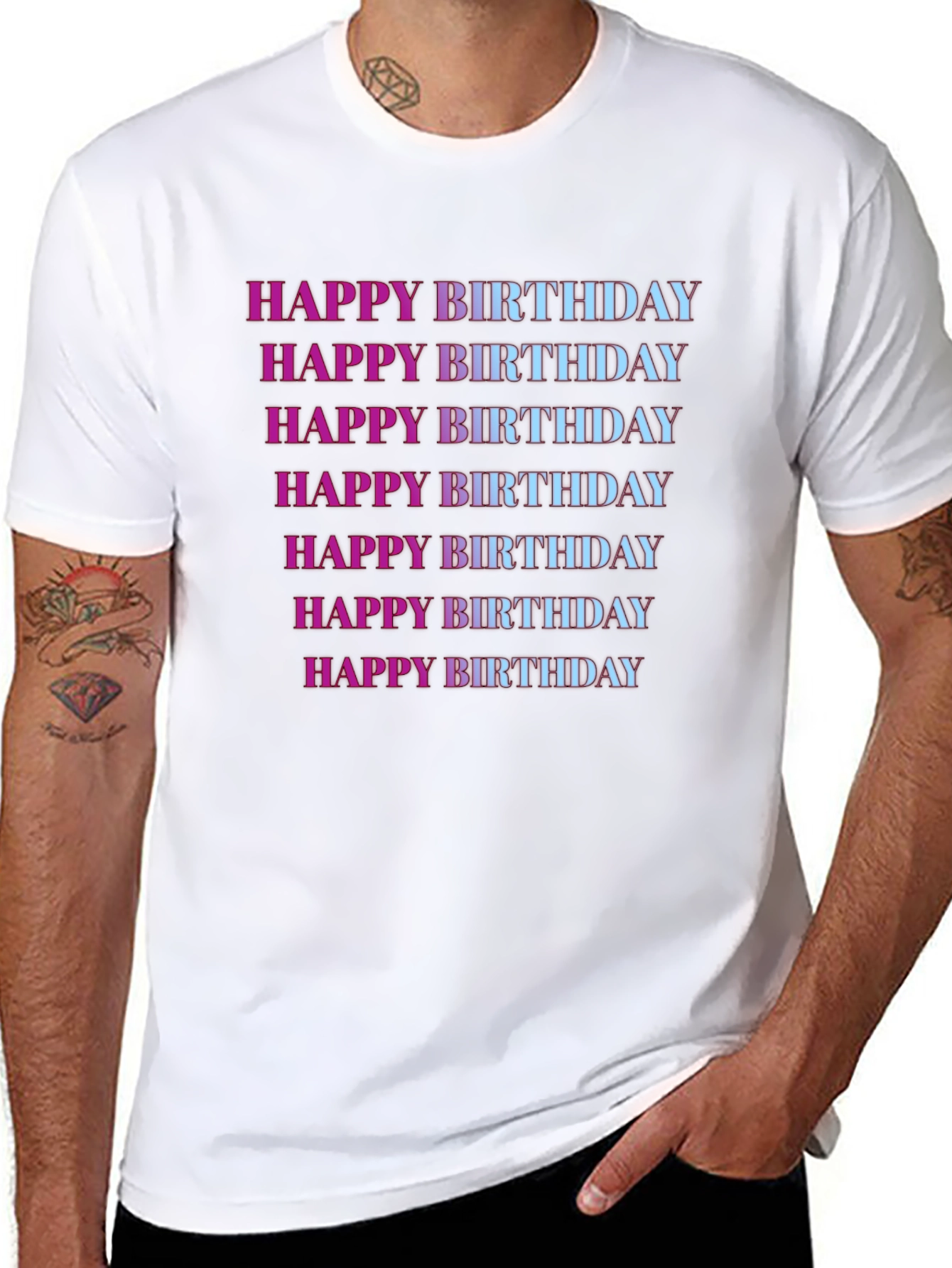 Black Happy Birthday T-Shirt view 8