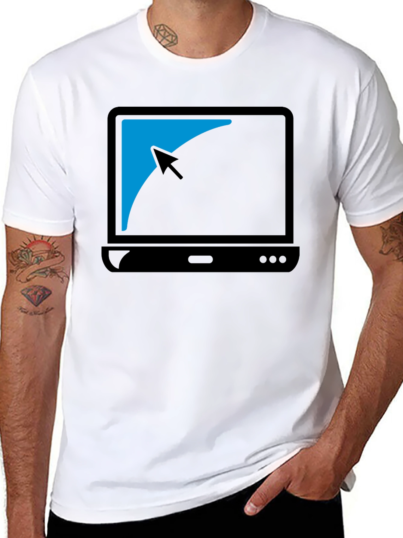Black Black Laptop Graphic T-Shirt - Modern Style view 8
