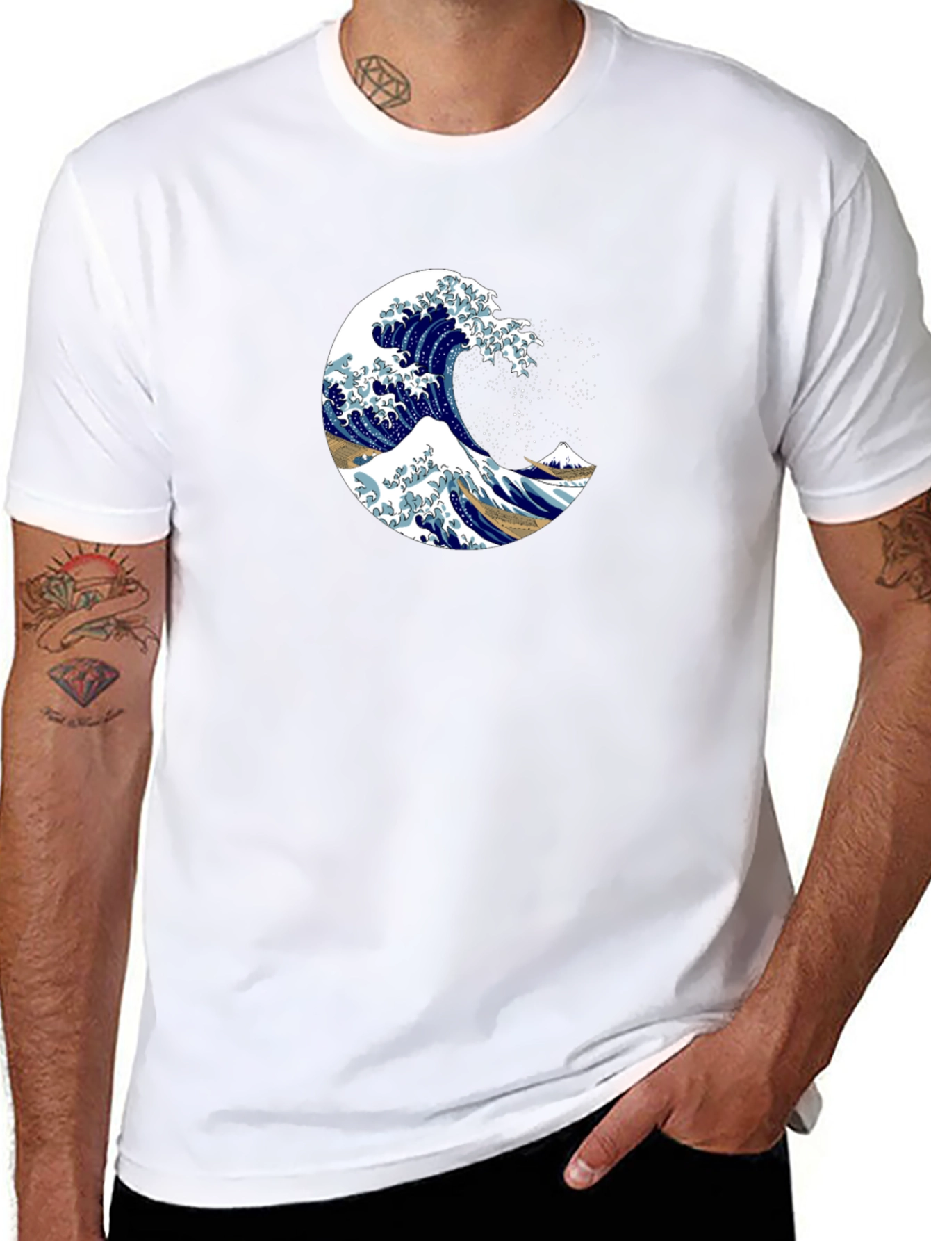 Black Great Wave Tee - Stylish Japanese Art T-Shirt view 8