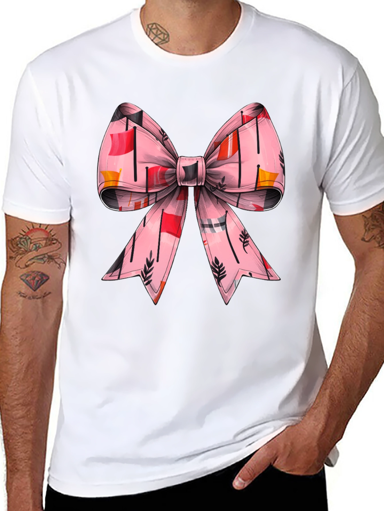 Black Bow Graphic Tee - Black Casual T-Shirt view 8