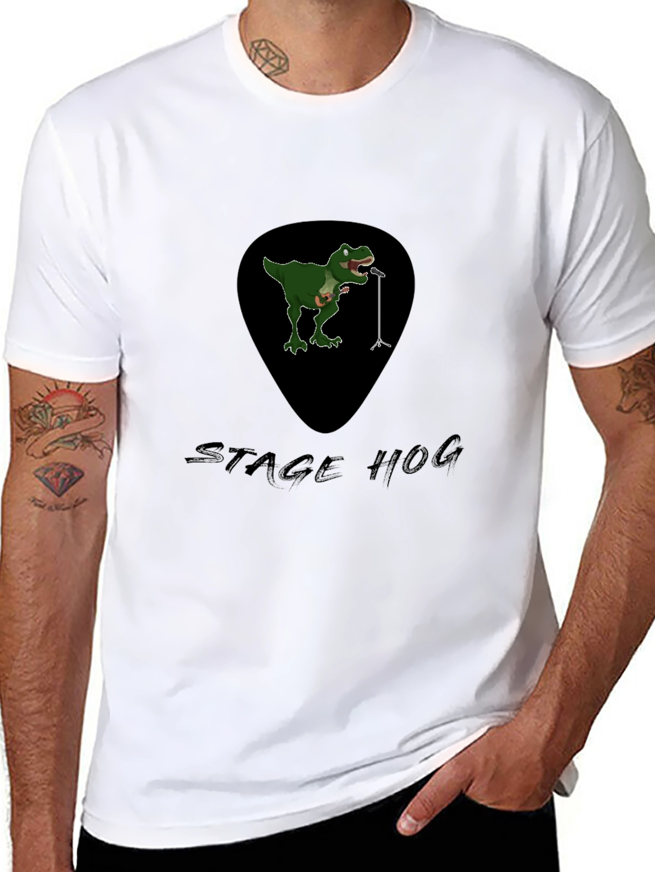 Black Stage Hog Dino T-Shirt - Black Graphic Tee view 8