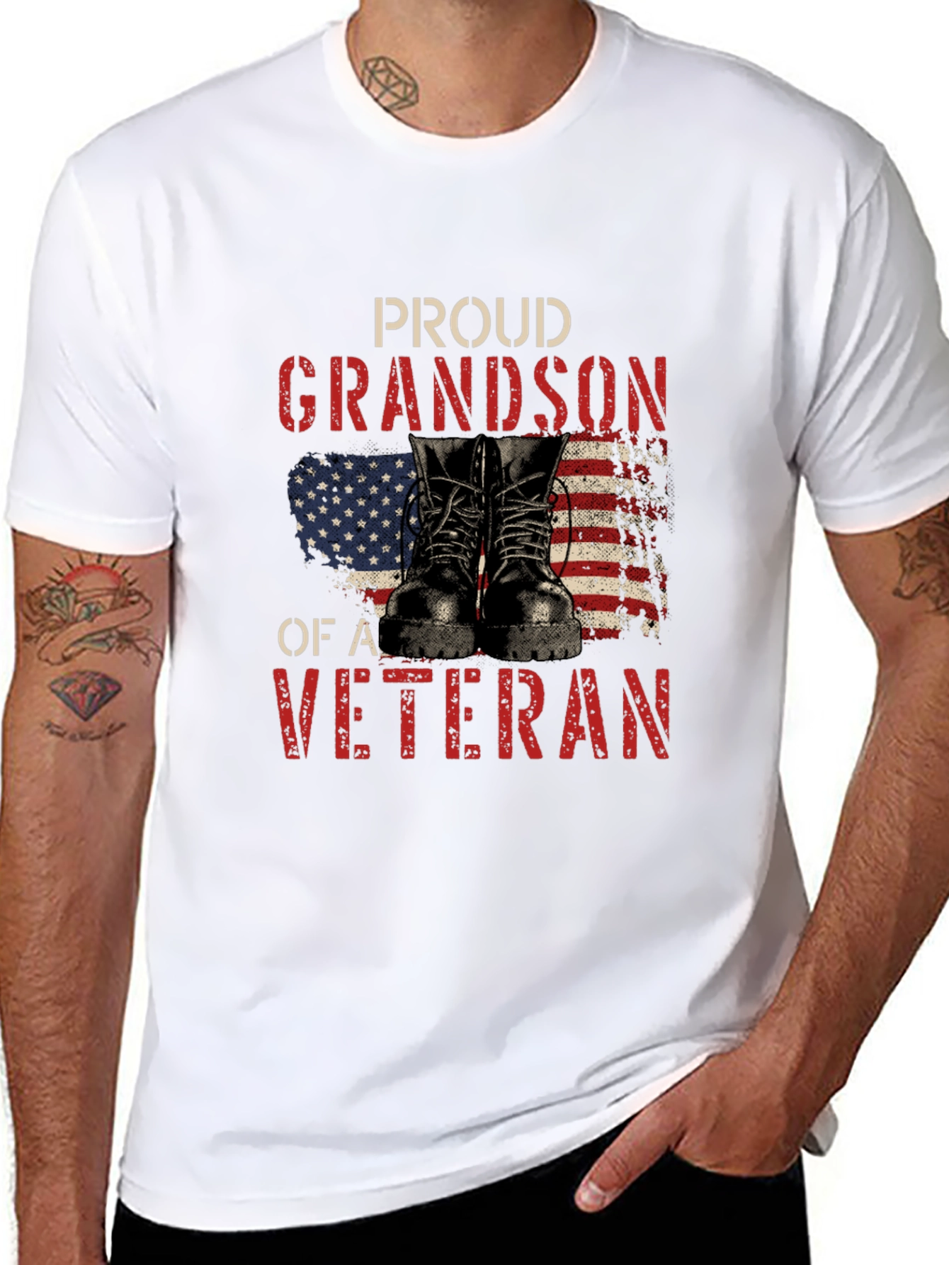 Proud Grandson of a Veteran T-Shirt - 8