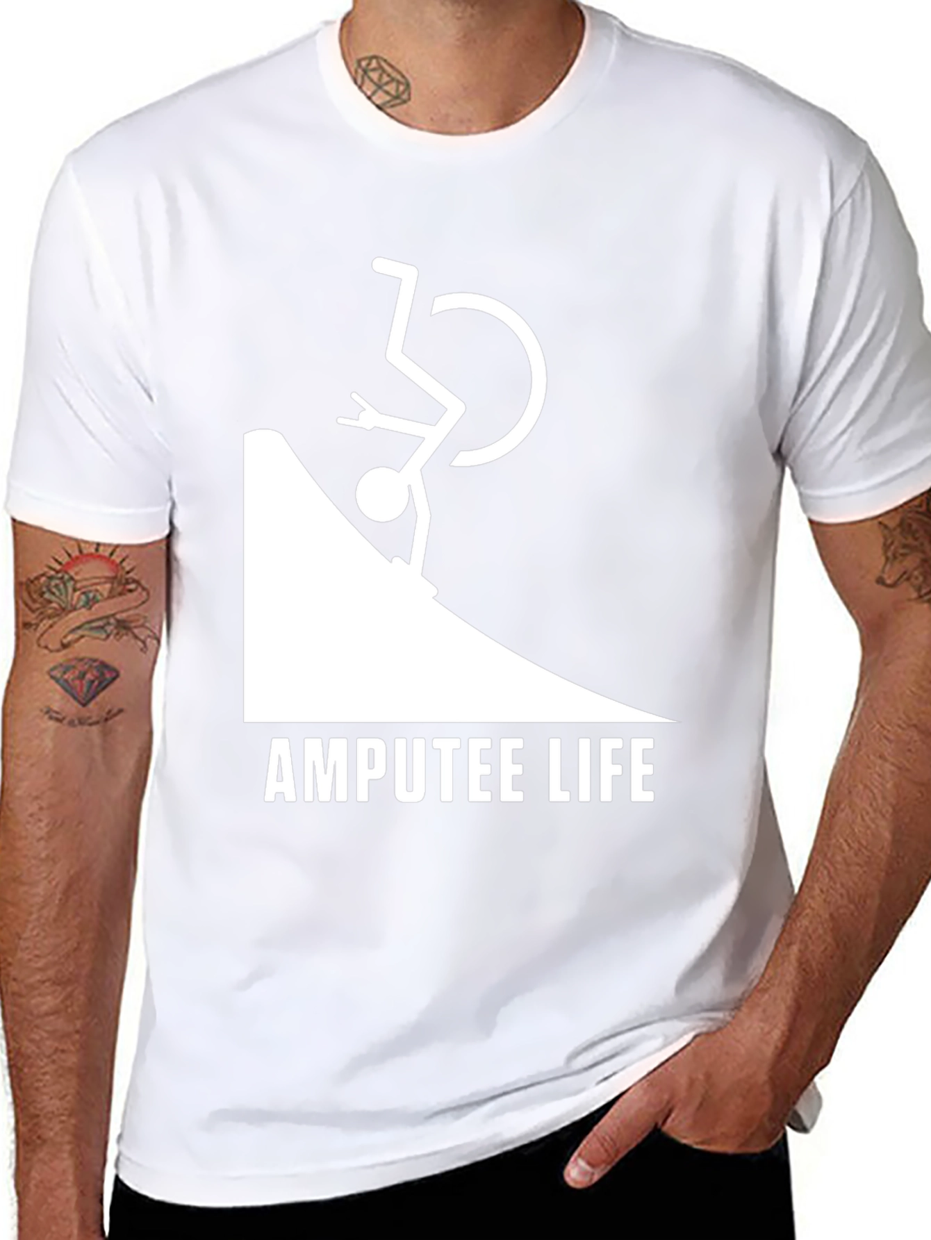 Black Amputee Life T-Shirt view 8