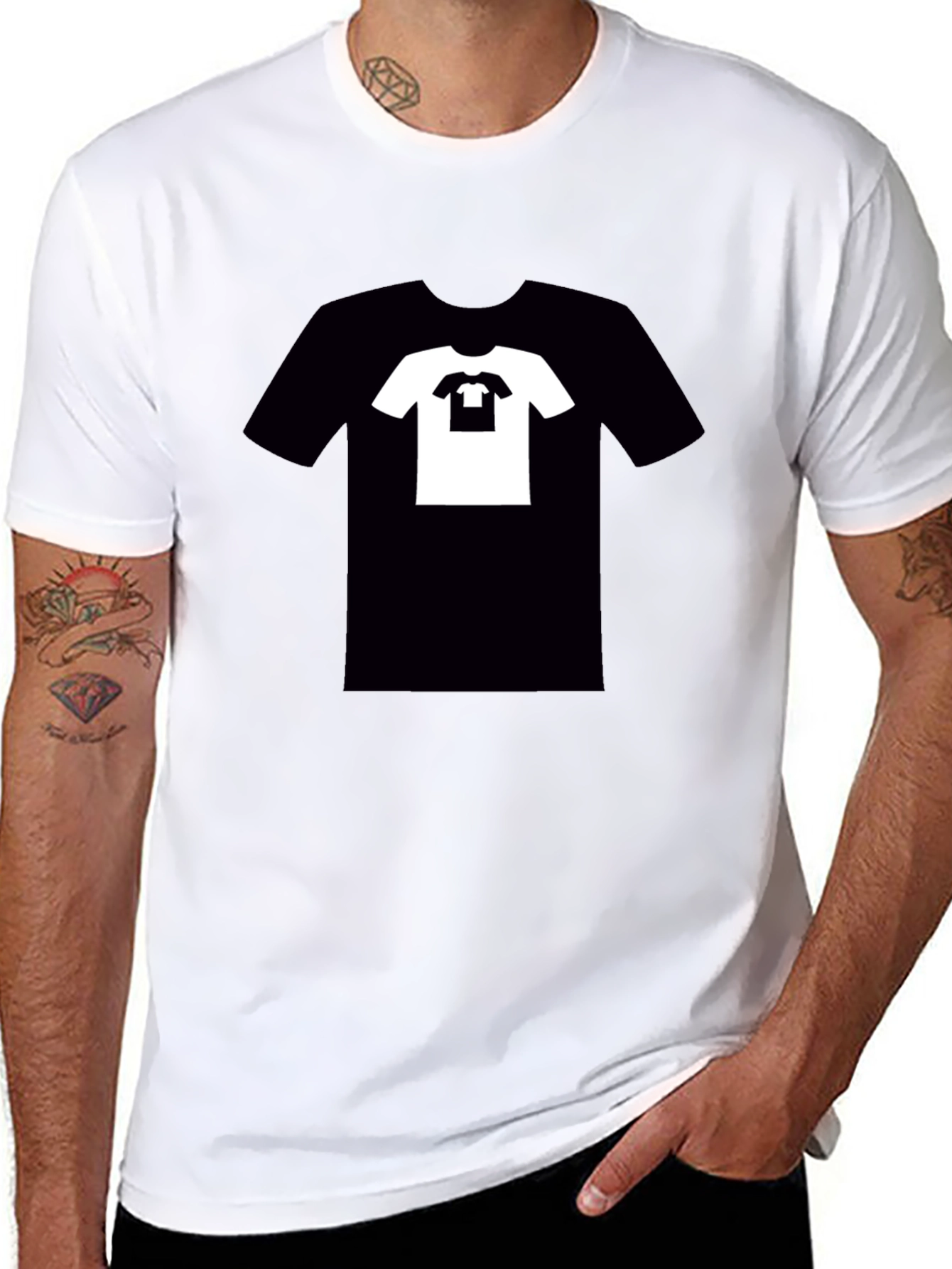 Black Recursive Tee: Black T-Shirt with T-Shirt Graphic view 8