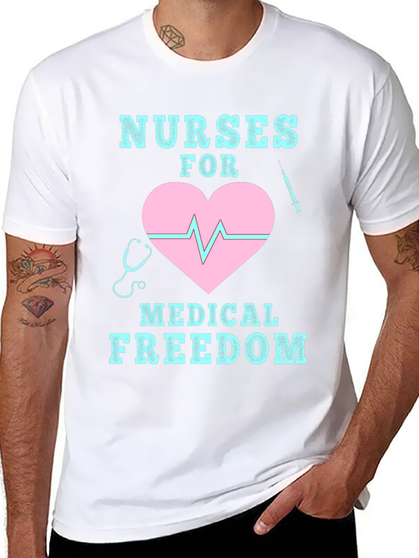 Black Nurses For Medical Freedom Graphic Tee view 8