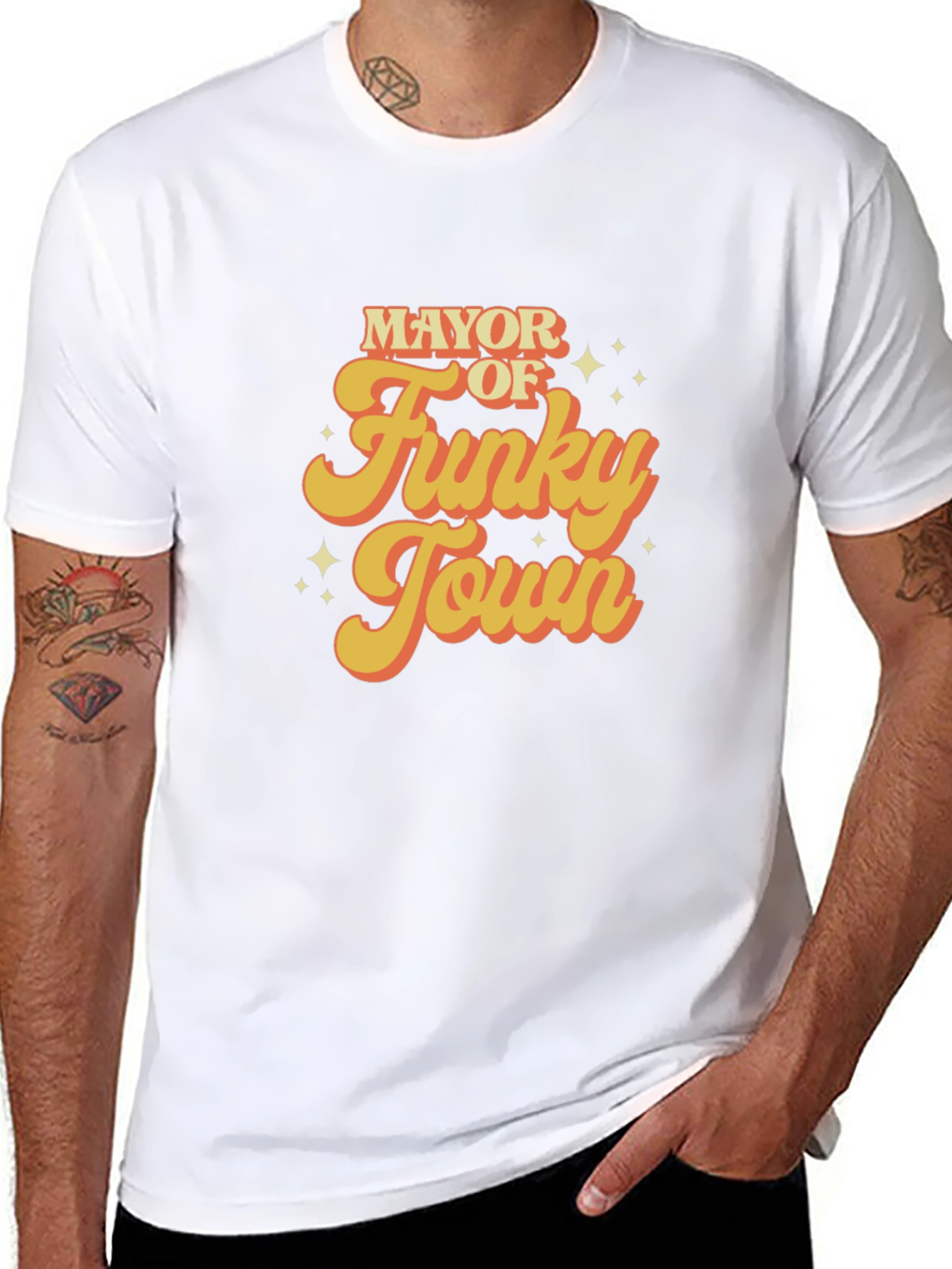 Black Mayor of Funky Town Graphic Tee - Retro Design view 8