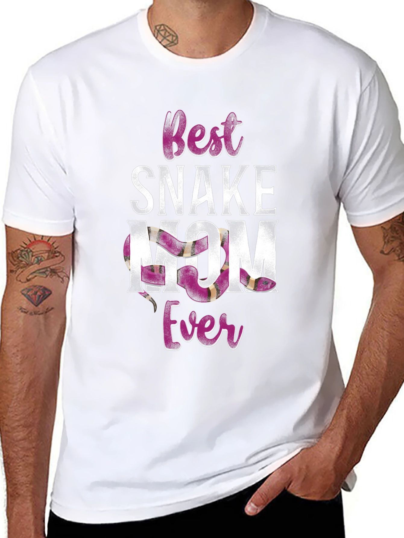 Black Best Snake Mom Ever T-Shirt view 8
