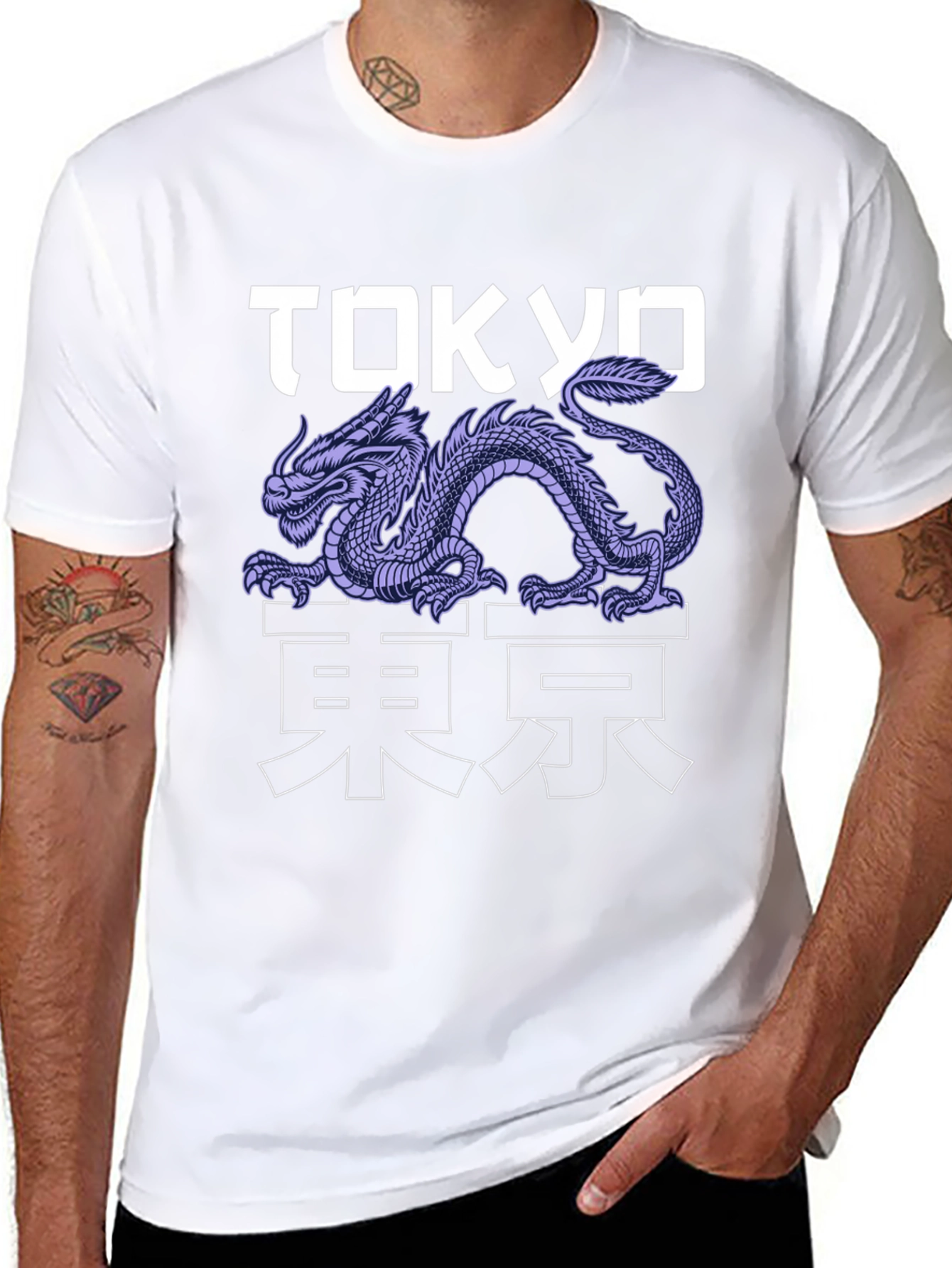 Black Tokyo Dragon Graphic Tee - Urban Style view 8