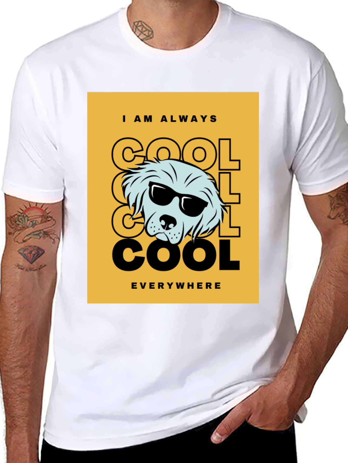 Black Cool Dog Graphic Tee - Trendy Black T-Shirt view 8