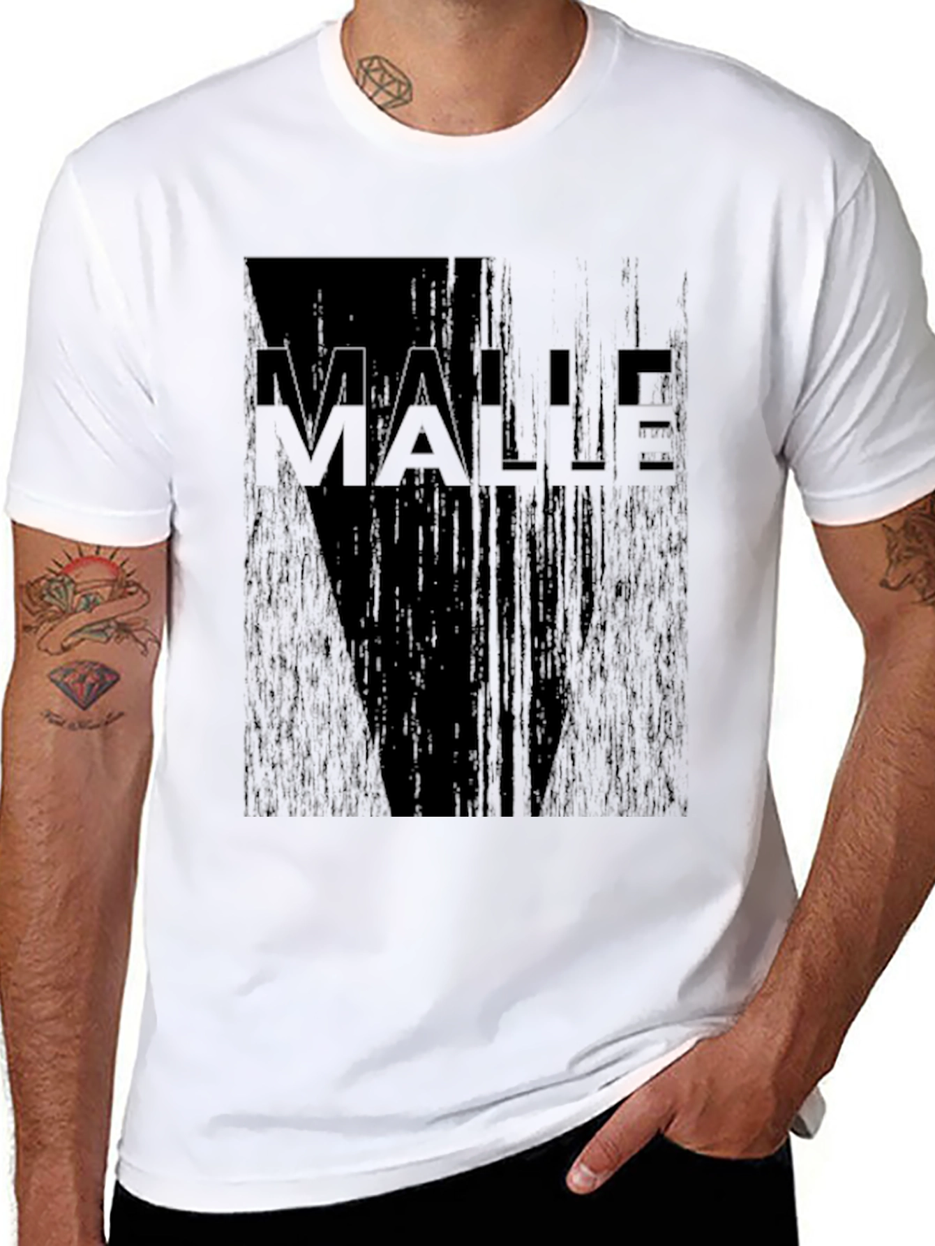 Black MALLE Graphic Print Black T-Shirt view 8