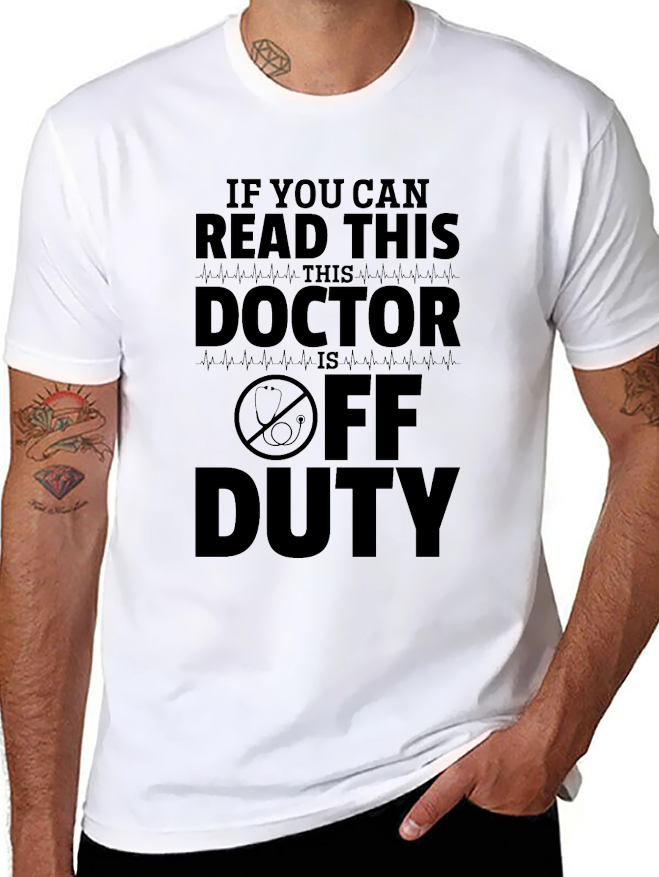Black Doctor Off Duty Black Graphic Tee view 8