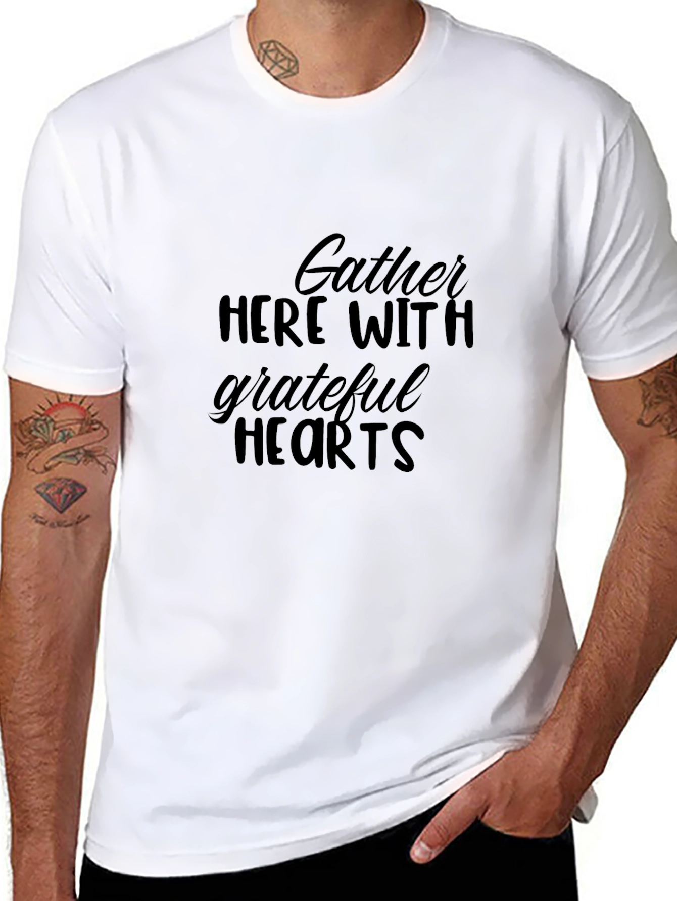 Black Grateful Hearts Graphic T-Shirt - Black view 8