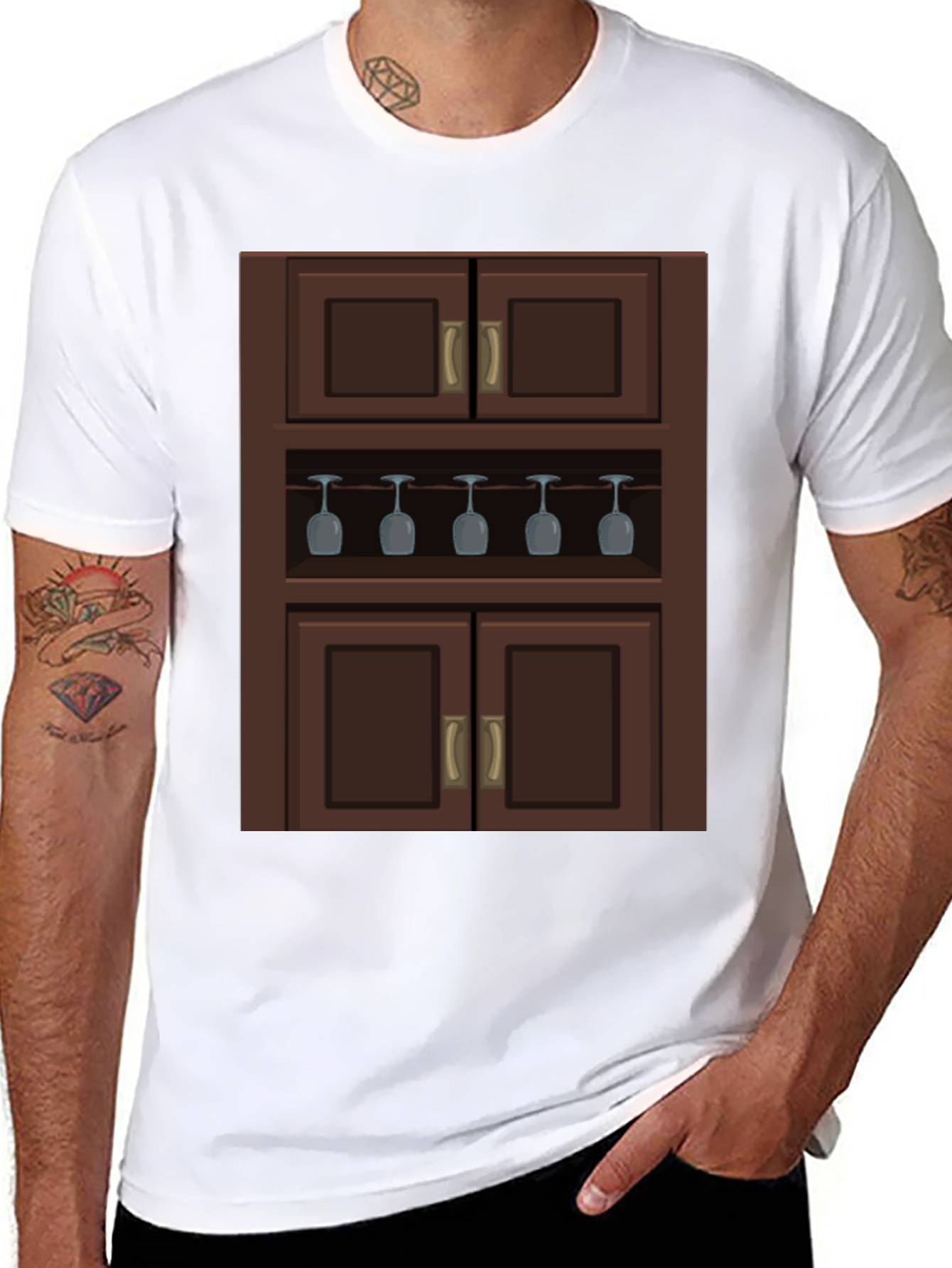 Black Novelty Bar Cabinet Graphic T-Shirt view 8