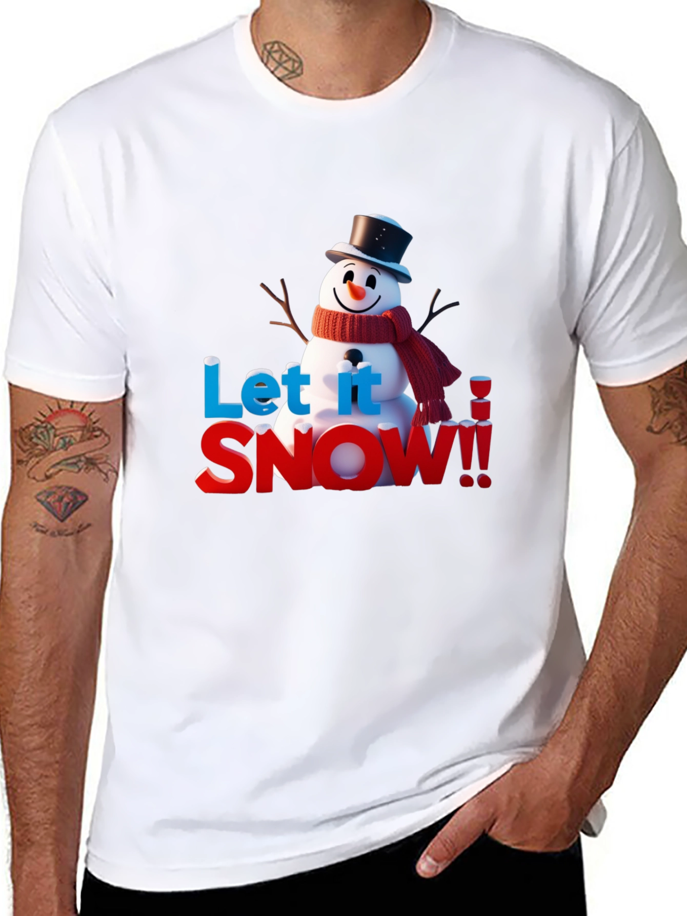 Black Let It Snow Holiday T-Shirt view 8