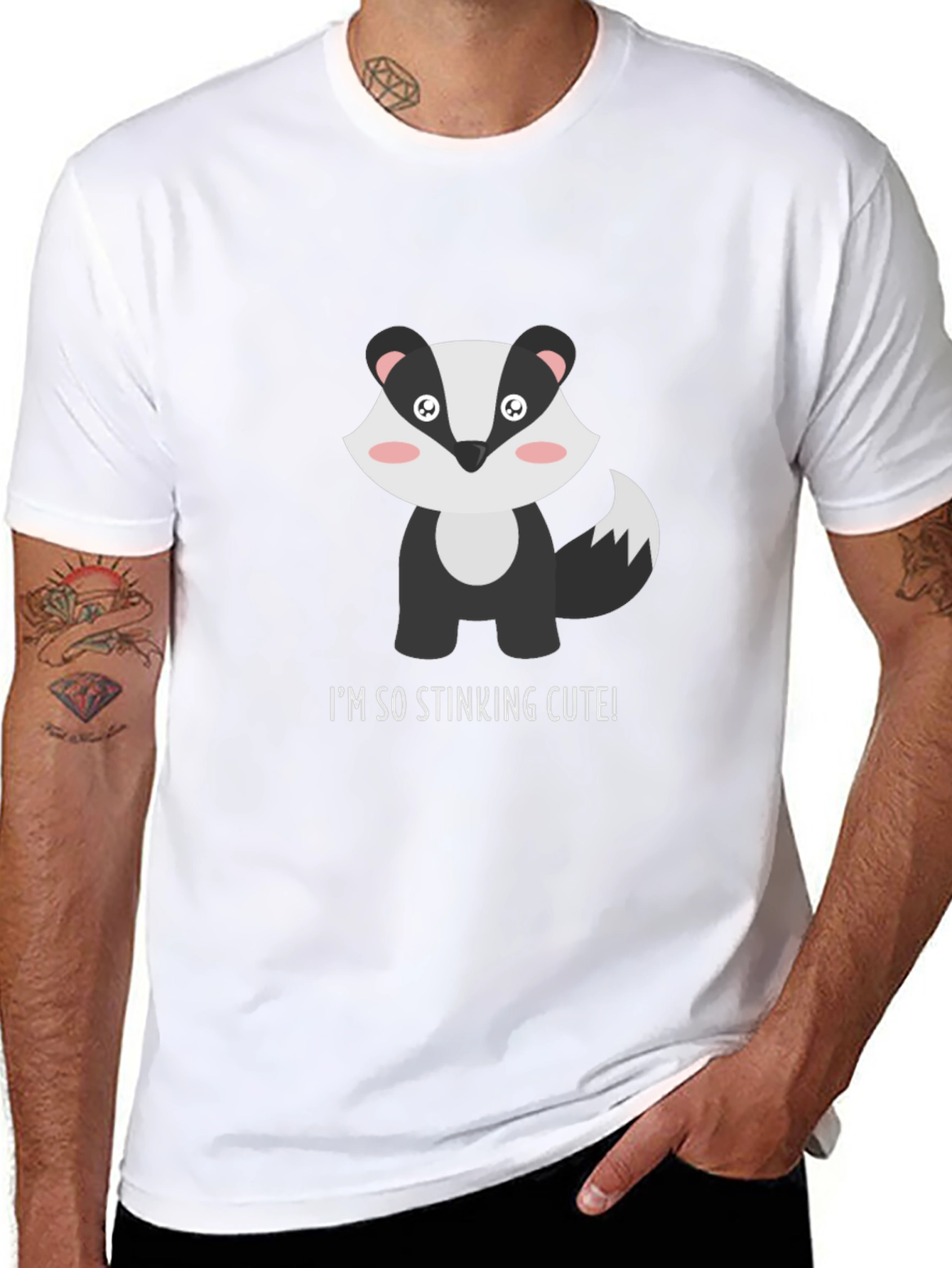 Black Cute Badger T-Shirt - "I'm So Stinking Cute!" view 8
