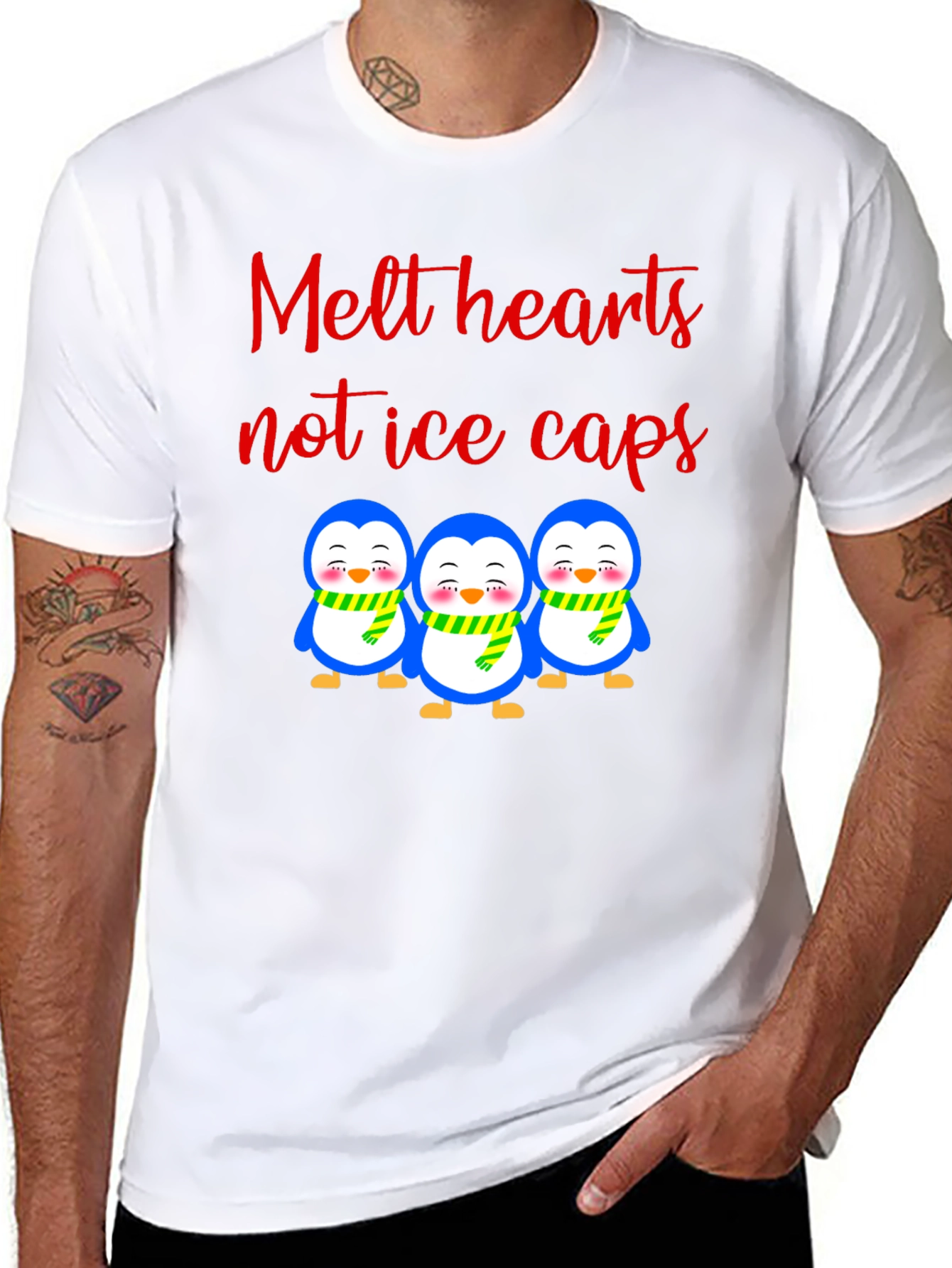 Black Melt Hearts Penguin T-Shirt view 8