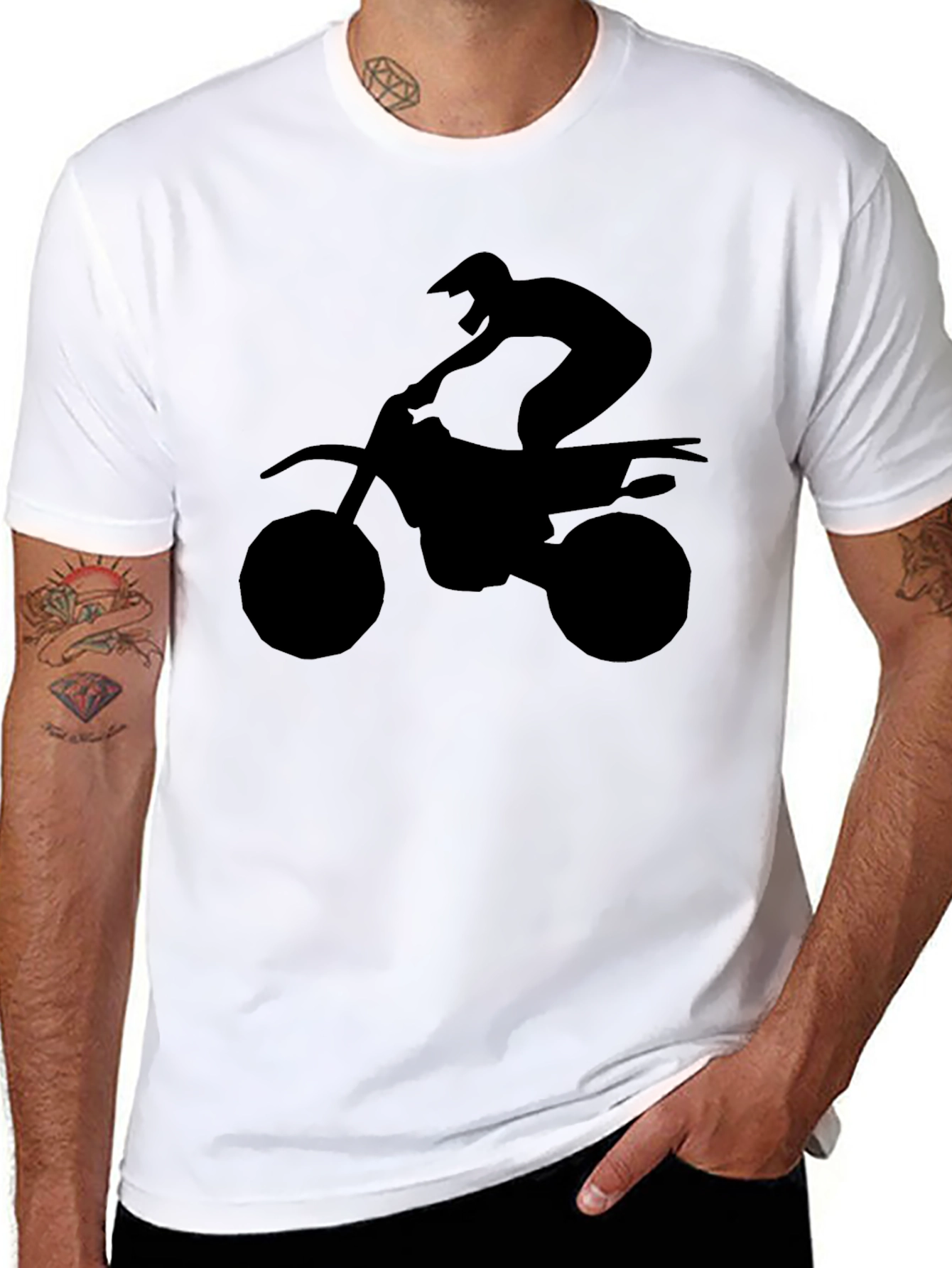 Black Motorcycle Rider Graphic Tee - Black view 8