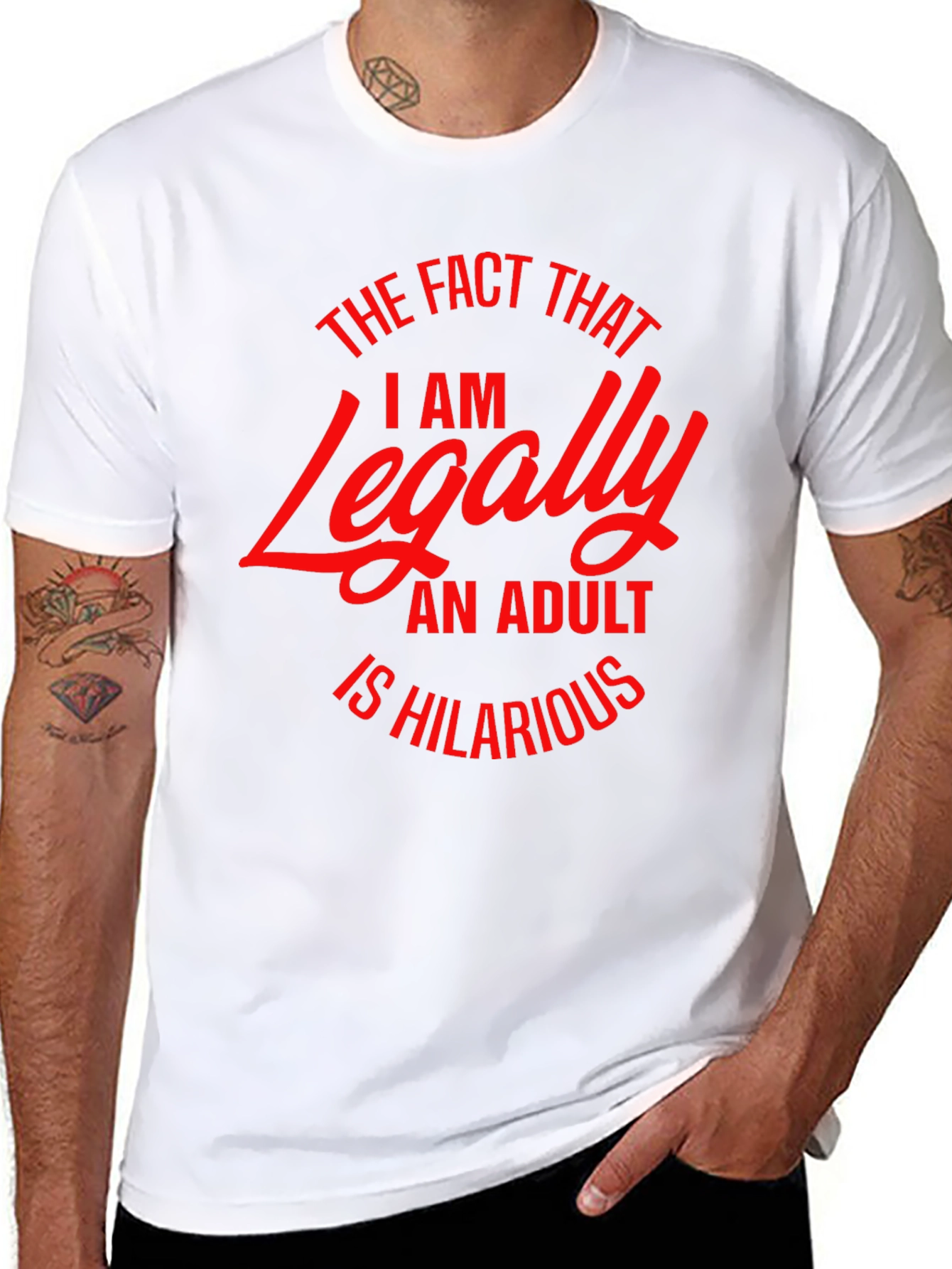 Black Legally Adult Funny T-Shirt view 8