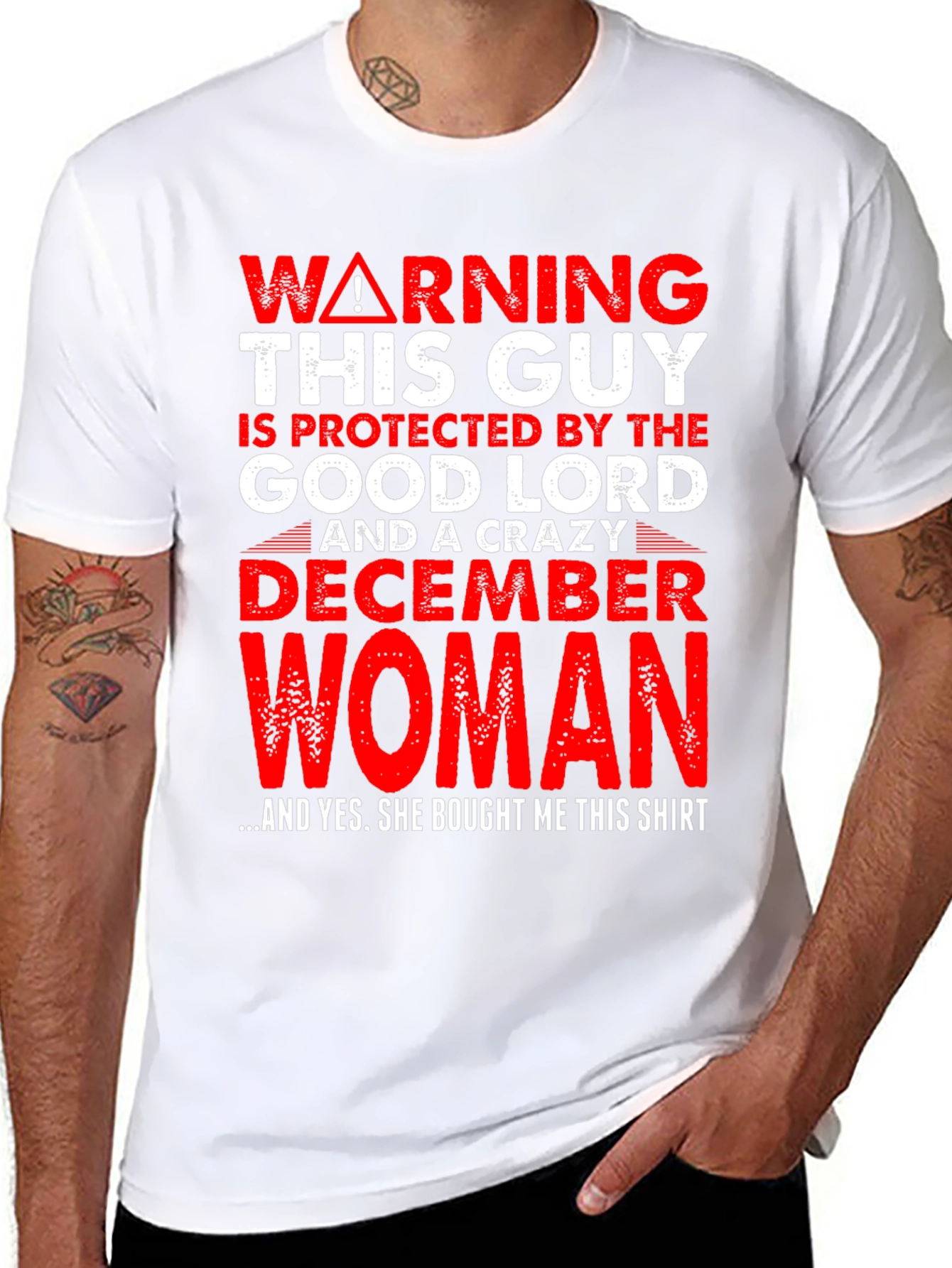 Black Warning Good Lord December Woman Protected T-Shirt view 8